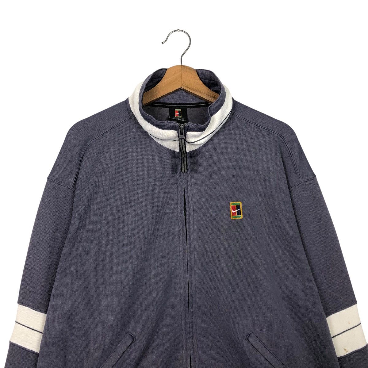 Nike 📌Rich Grey Vintage Zipper Jacket Nike Court Big Logo Size US M / EU 48-50 / 2 - 4 Thumbnail