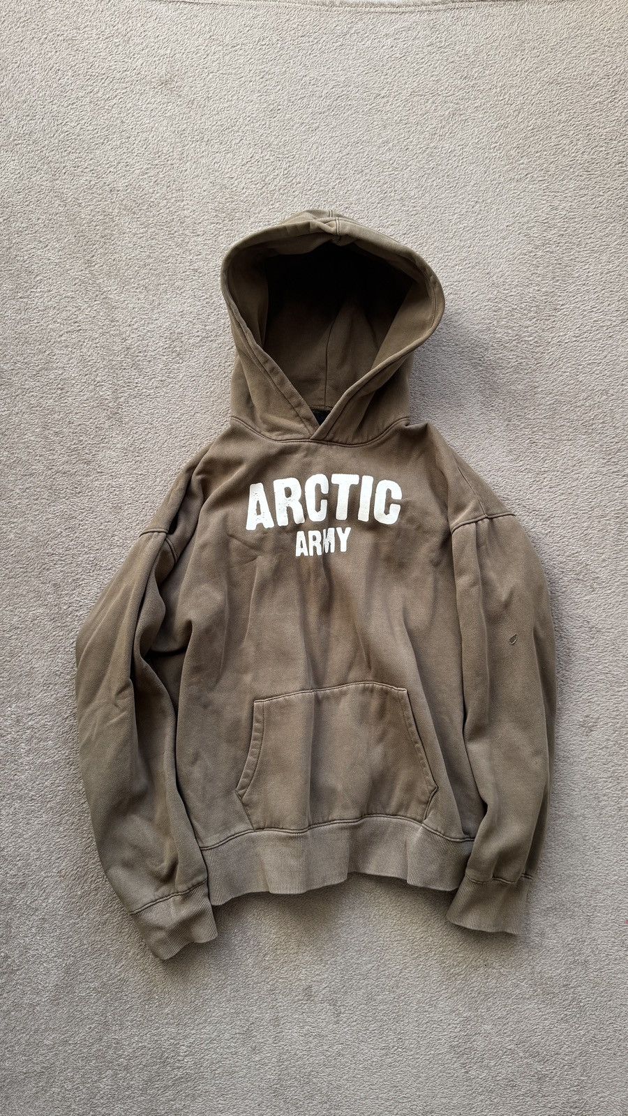 Artic Army faded Logo Baggy Heavy Hoodie Y2K Stussy LGB SK8