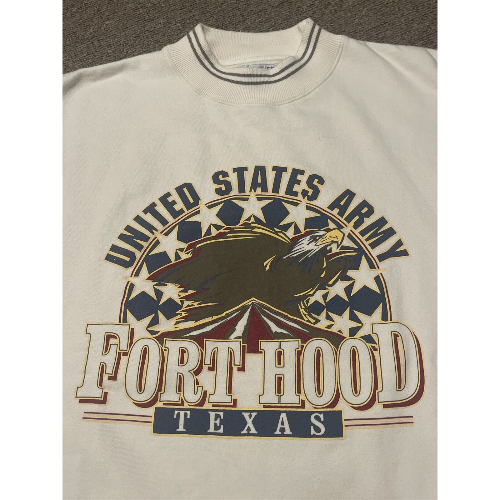 Vintage Vintage 90s XL Fort Hood Texas US Army Airborne Military Cre Size US XL / EU 56 / 4 - 3 Thumbnail
