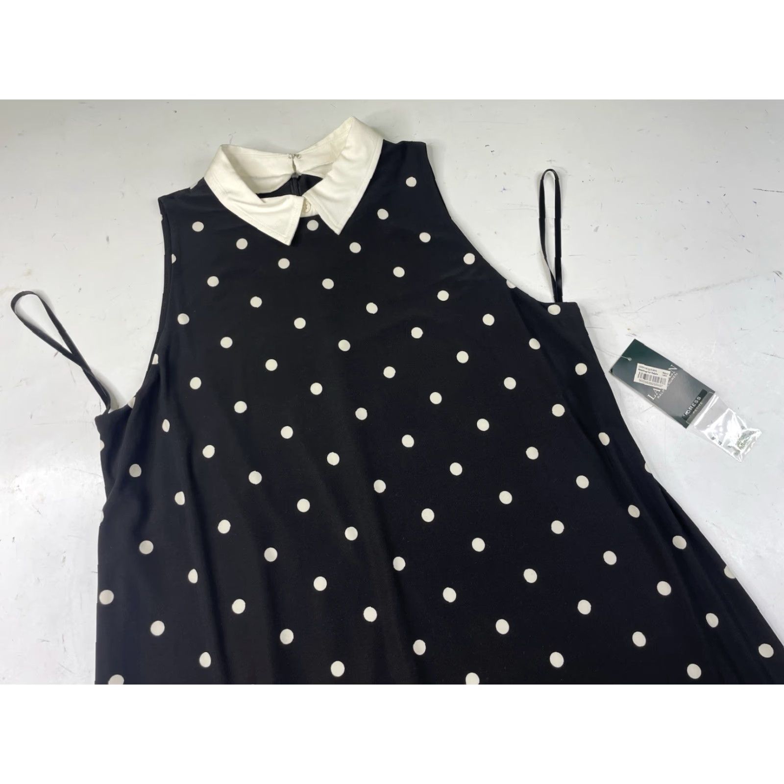 Ralph Lauren Lauren Ralph Lauren Women’s Black Collared Polka Dot Dress NWT Size 16 Petite Size XXL / US 16-18 / IT 52-54 - 2 Thumbnail