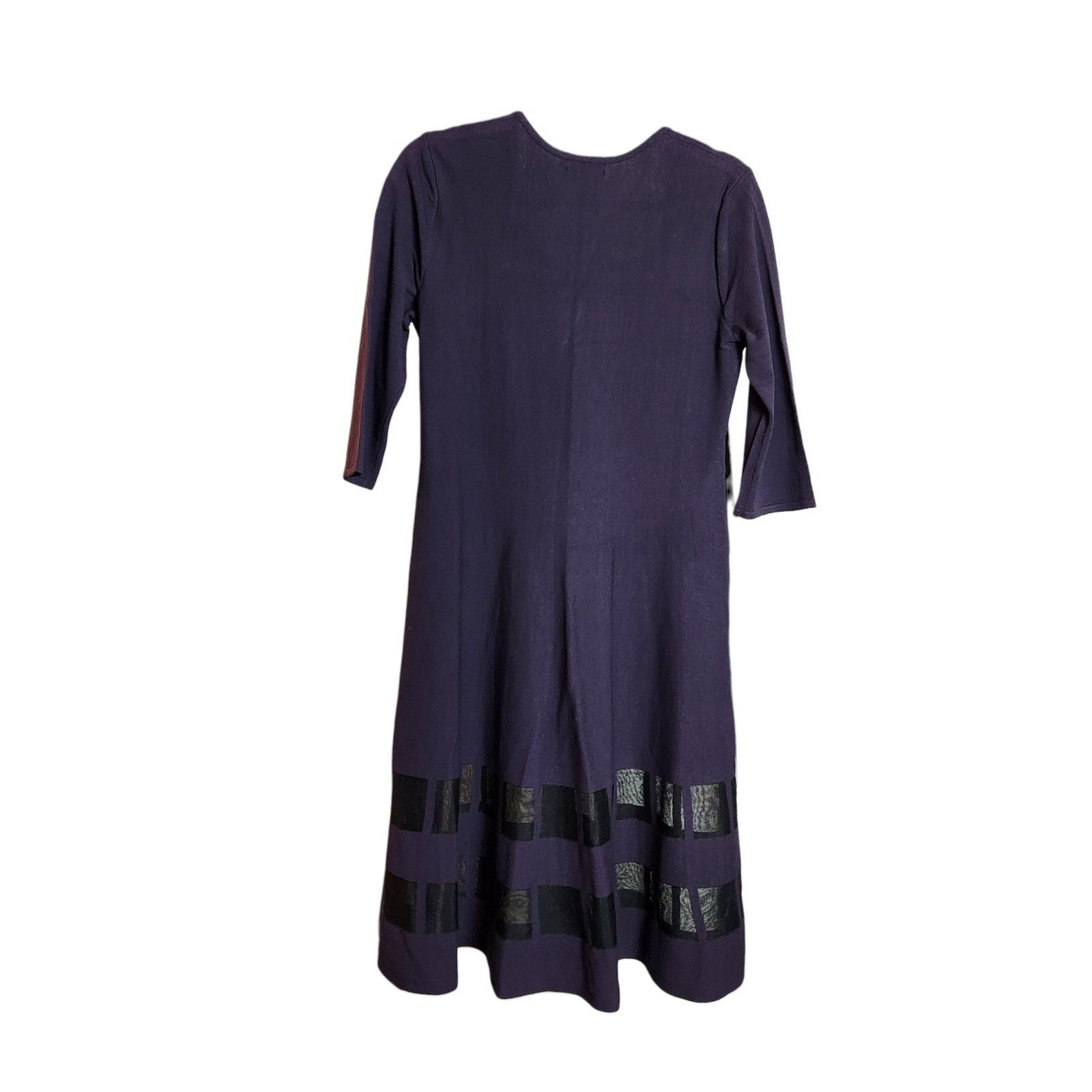 NIC+ZOE Nic + Zoe Dark Purple 3/4 Sleeve Midi Dress - Size Medium Size M / US 6-8 / IT 42-44 - 2 Thumbnail