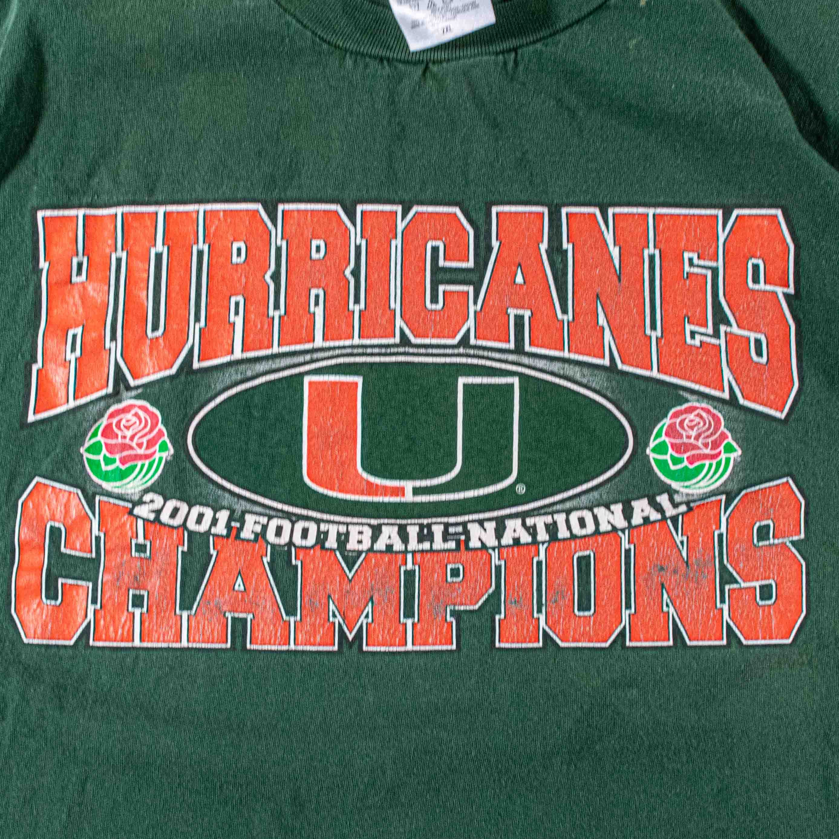 Vintage 2001 Miami Hurricanes National Champions Shirt Sun Faded Size US XXL / EU 58 / 5 - 5 Thumbnail
