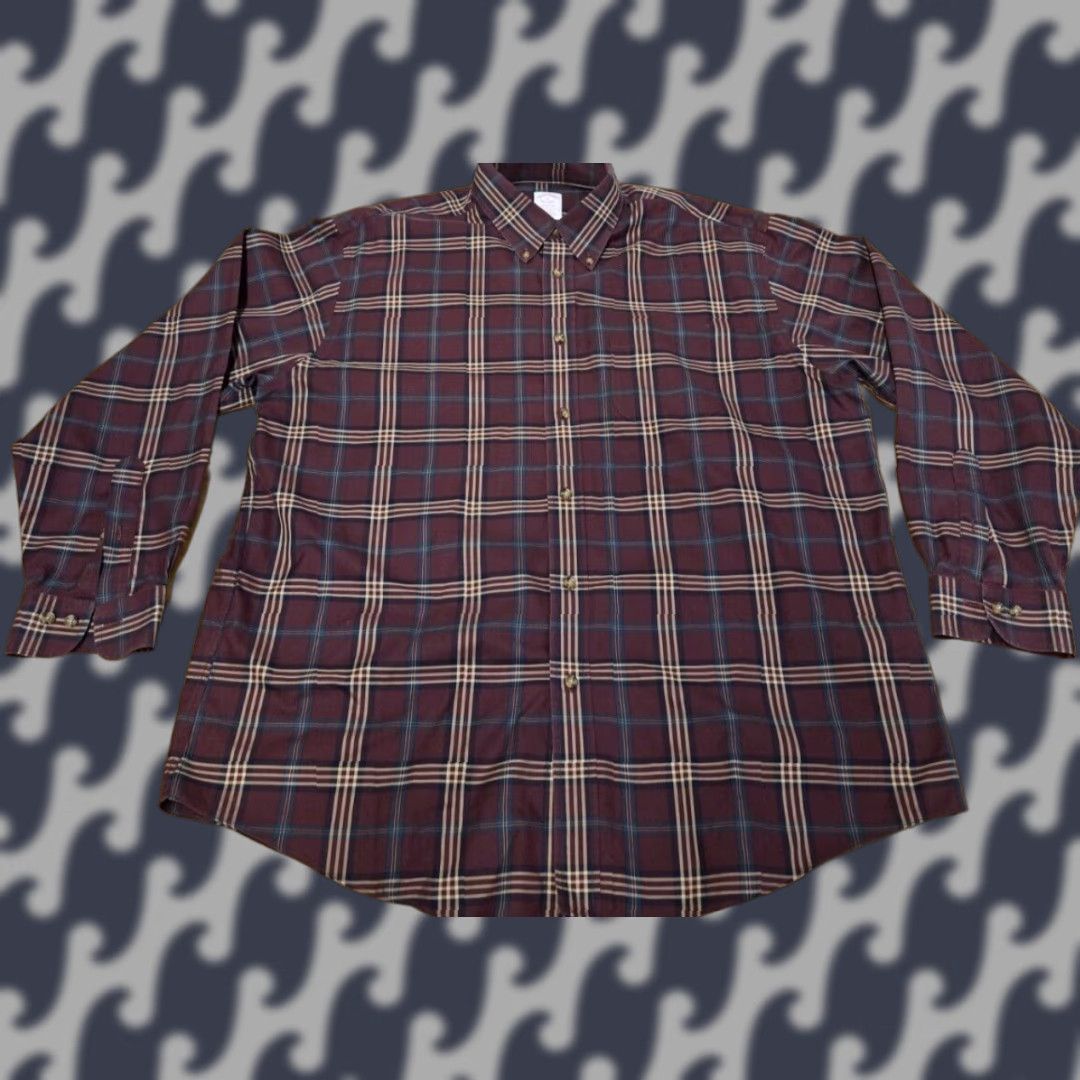 Brooks Brothers Brooks Brothers Madison Shirt Men's XL Blue Maroon Plaid Long Sleeve Button-Up, Multicolor, Non-Iron, Pockets, All Seasons, Casual, Travel Size US XL / EU 56 / 4 - 1 Thumbnail