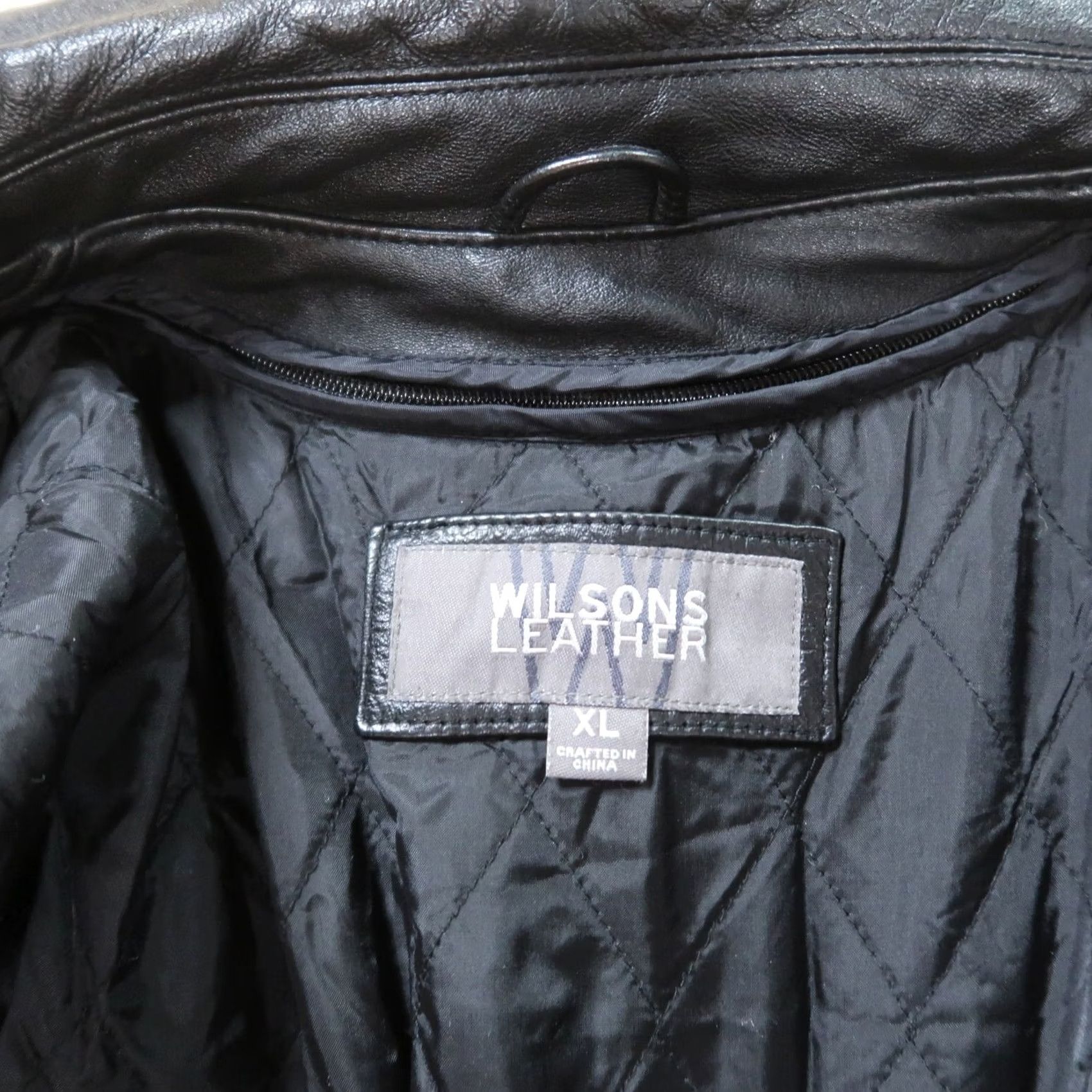 Vintage VINTAGE Wilsons Black Leather Jacket Mens Overcoat XL Full Zip Insulated Lined Nylon 90s Classic Size US XL / EU 56 / 4 - 5 Thumbnail