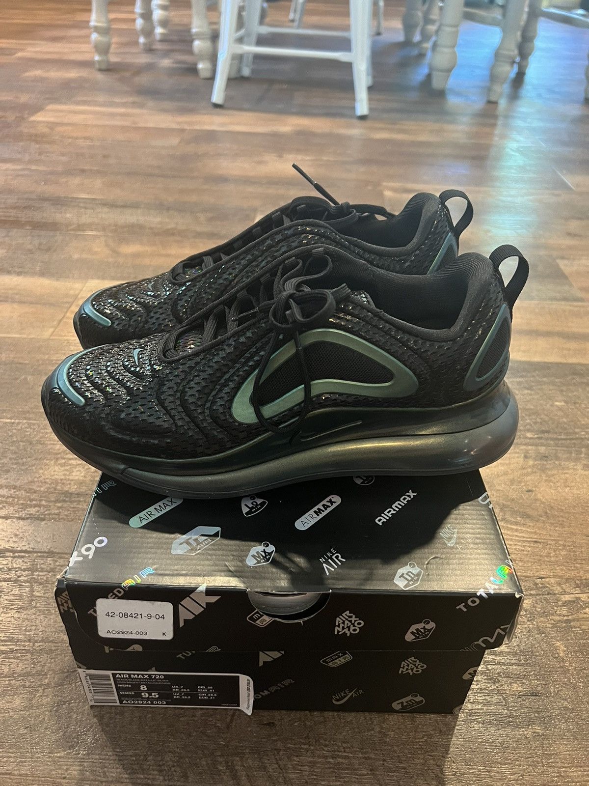Nike Nike Air Max 720 Black Iridescent Green Size 8 Size US 8 / EU 41 - 3 Thumbnail