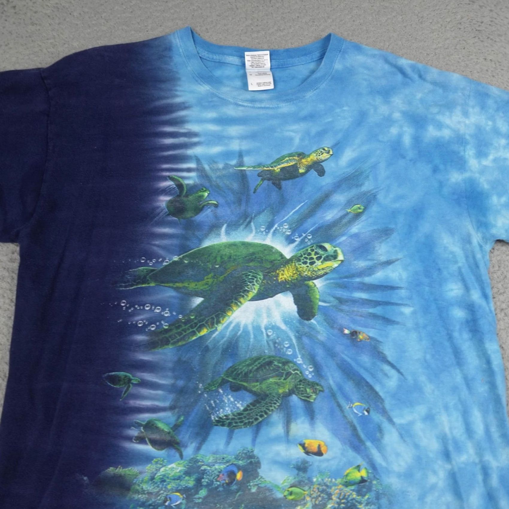 Gildan Sea Turtle Navarre Beach Shirt Mens Large Blue Tie Dye Gildan 90s Ocean Graphic T-Shirt Size US L / EU 52-54 / 3 - 3 Thumbnail