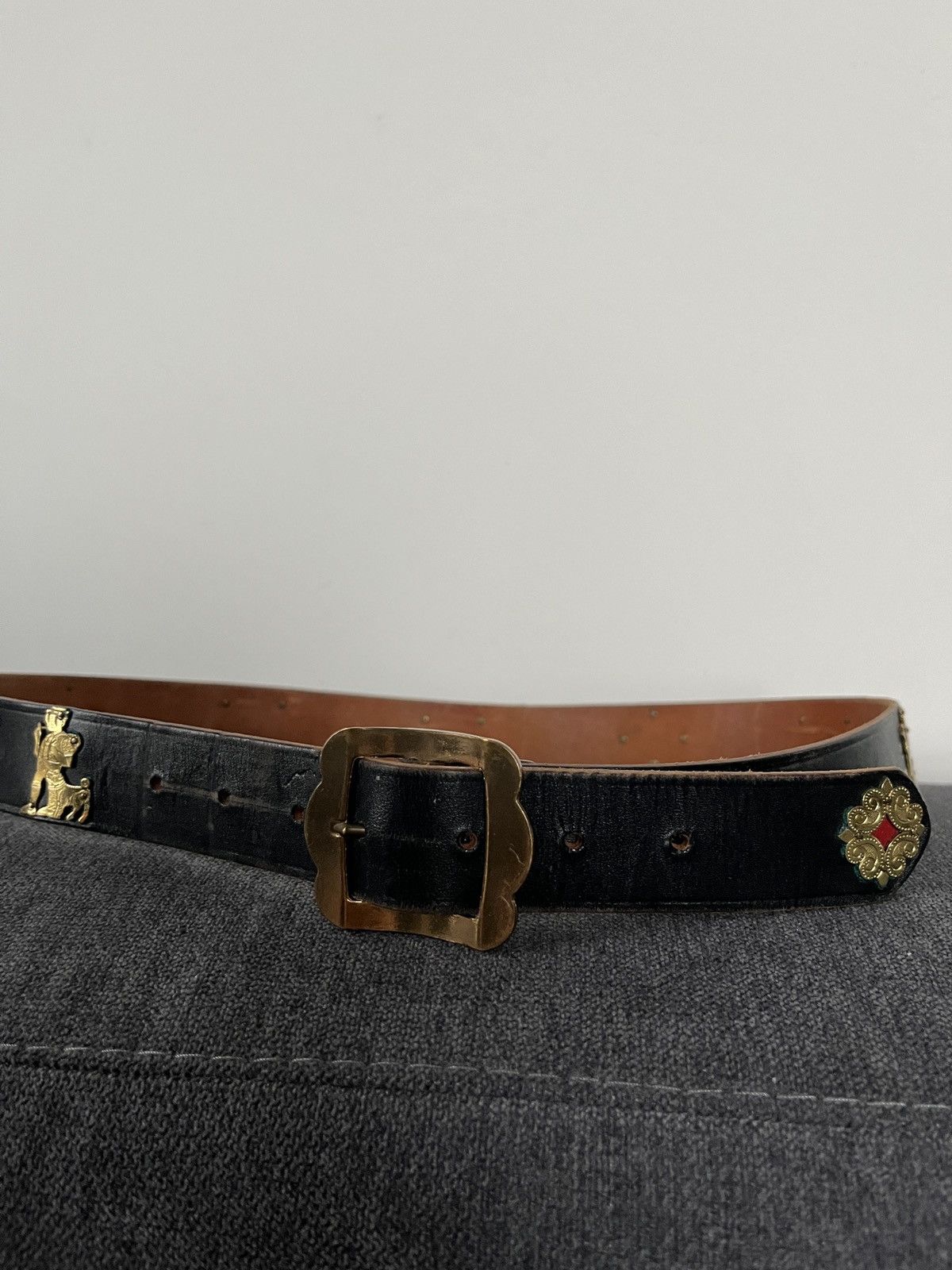 Vintage Vintage Etro Style Leather Cows Ethnic Belt SwissMade Size ONE SIZE - 9 Thumbnail