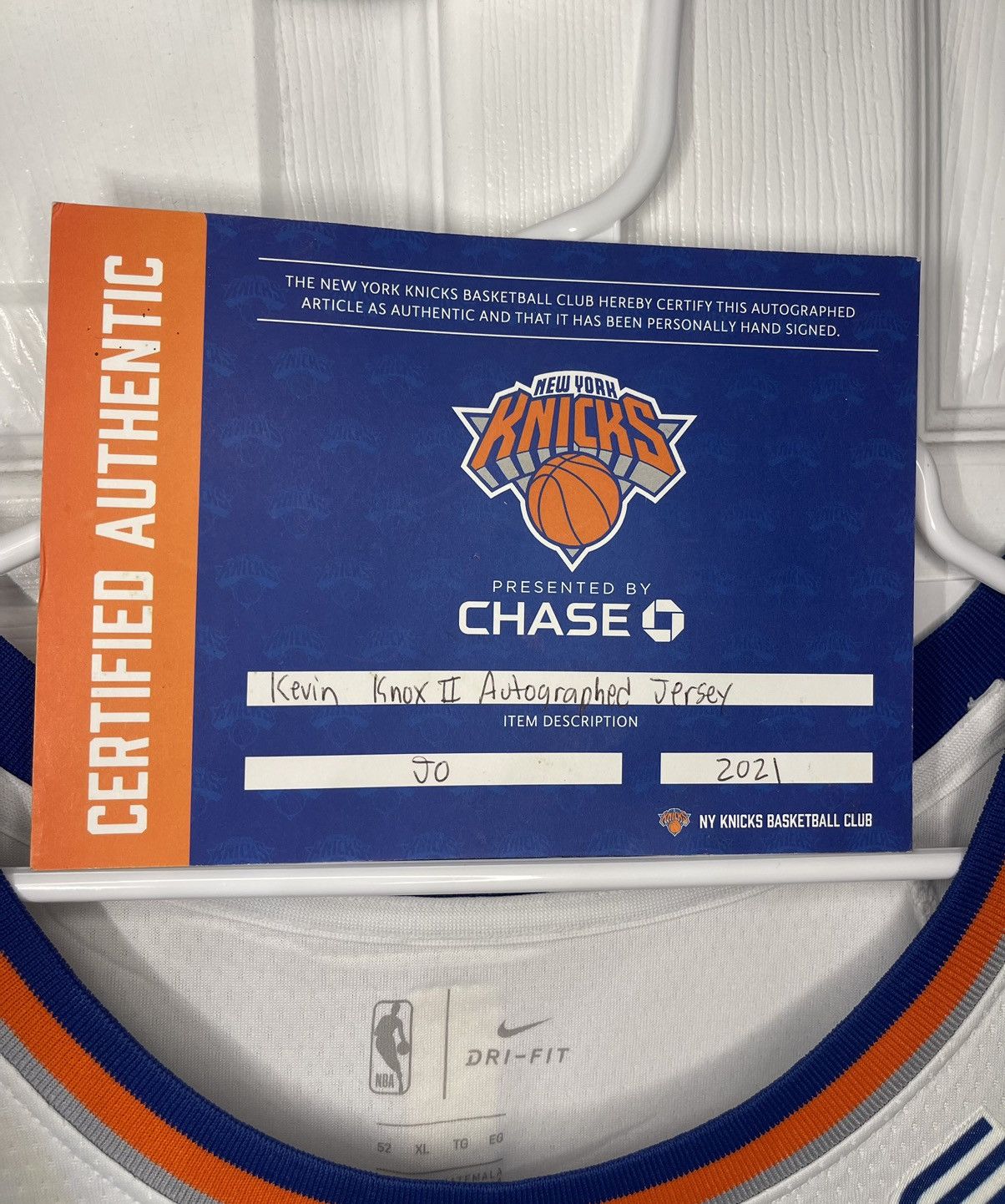 NBA Autographed Kevin Knox Knicks Jersey Size US XL / EU 56 / 4 - 9 Thumbnail