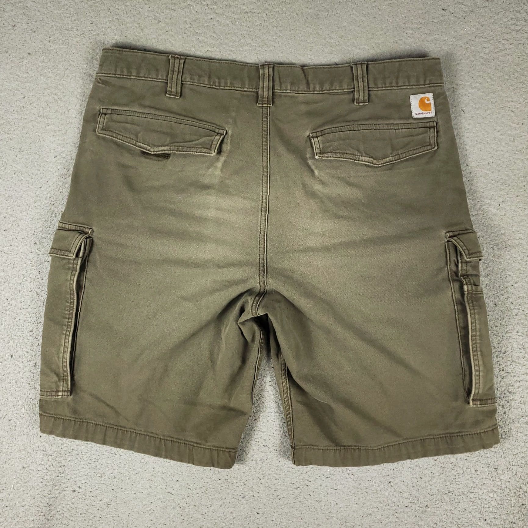 Carhartt Carhartt Cargo Shorts Mens Size 38 Olive/Taupe Relaxed Outdoors Hiking Camping Cargo Short - Beige Cotton Canvas Regular 38 Men Menswear Size US 38 / EU 54 - 7 Thumbnail