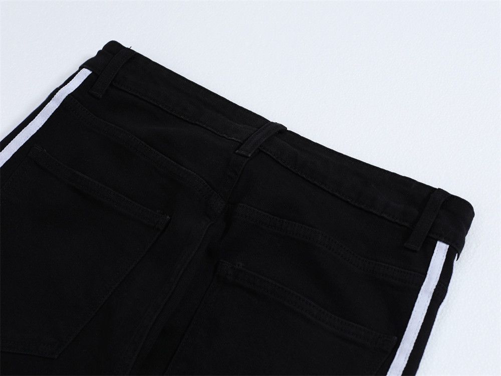 Japanese Brand Street trend color block casual side stripe straight jeans Size US 32 / EU 48 - 4 Thumbnail