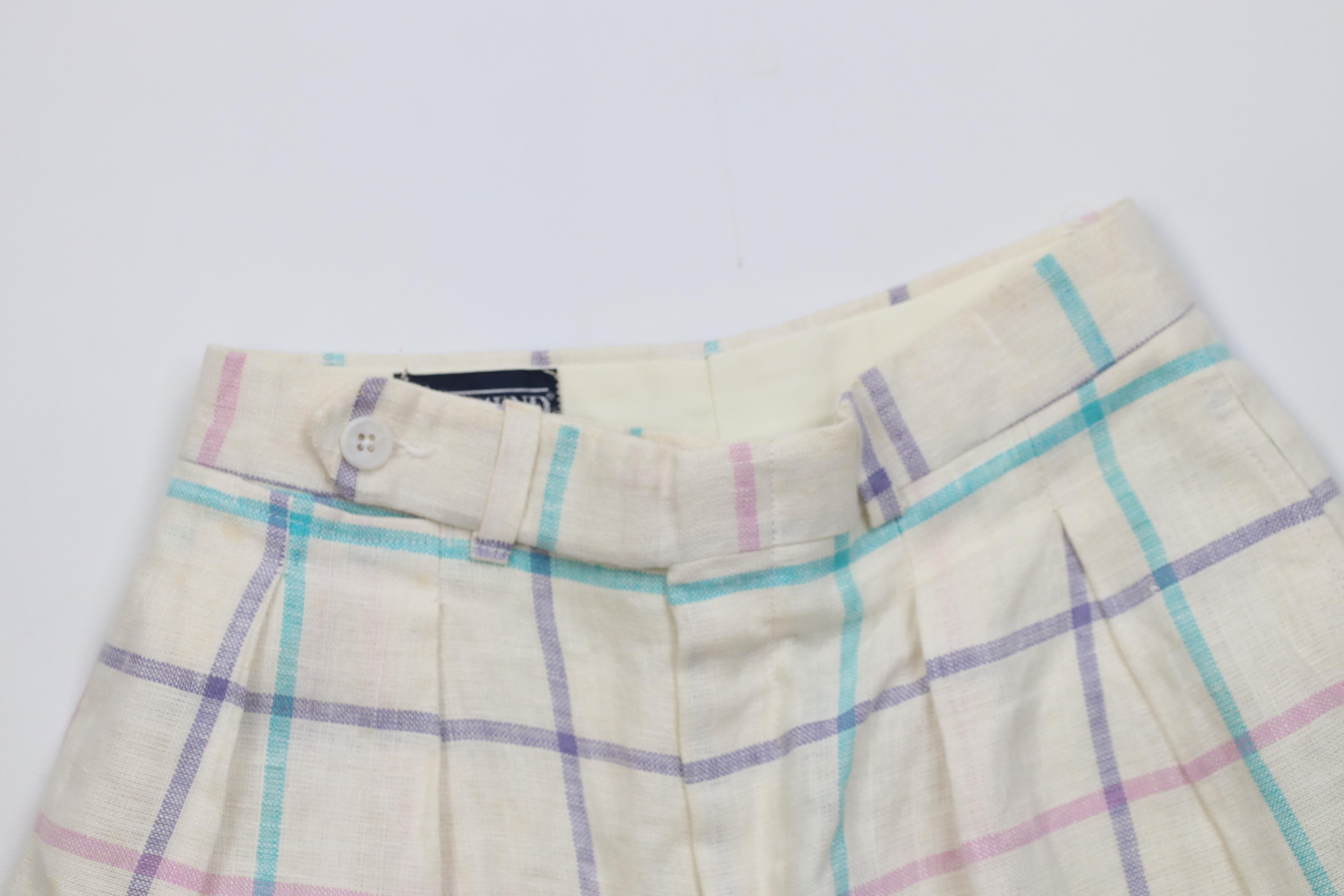 Lands' End Vintage 80s 90s Lands End Burlap Bermuda Shorts Plaid USA Size 28" / US 6 / IT 42 - 2 Thumbnail
