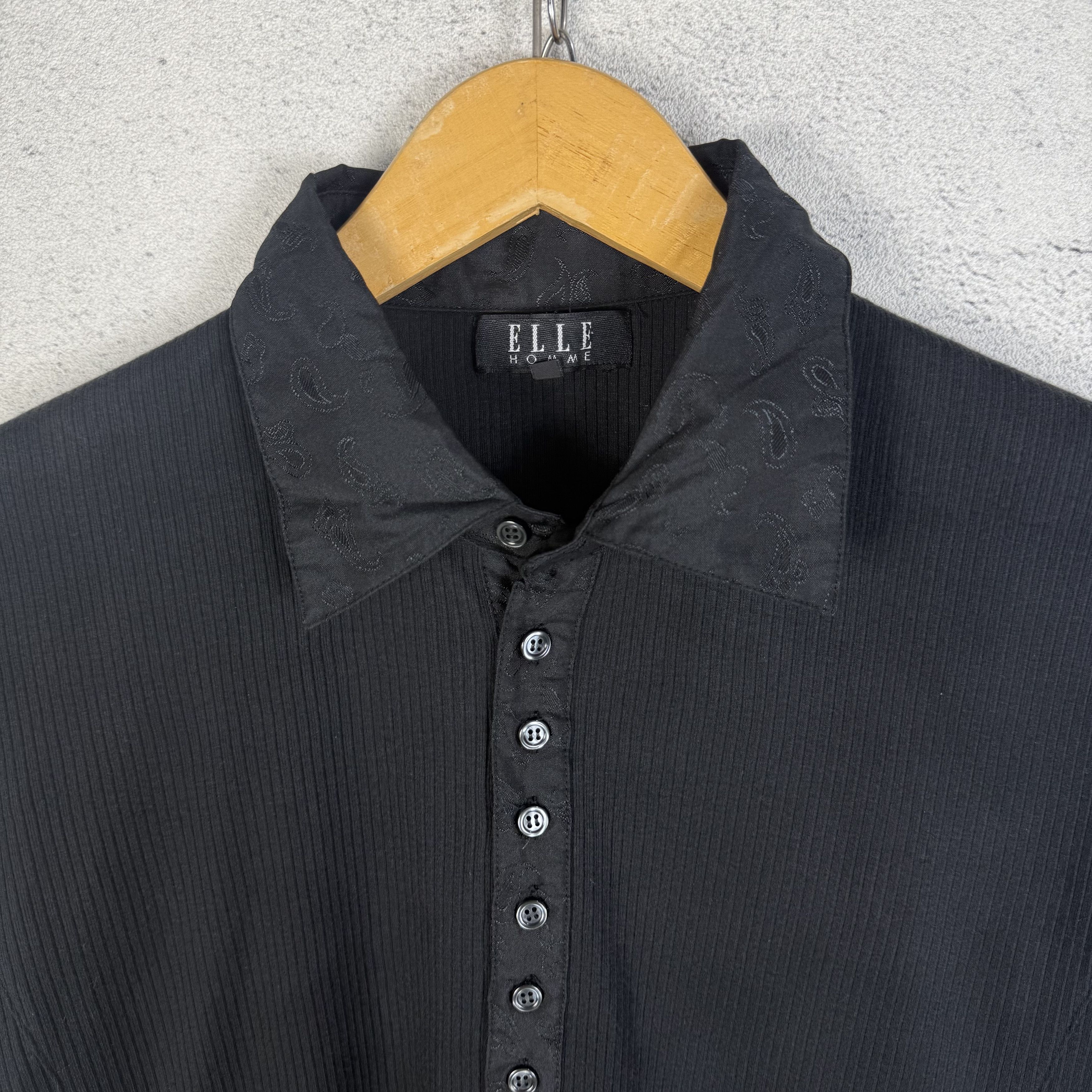 Vintage Vintage Elle Homme Half Button Polo Shirt Y2K Size US M / EU 48-50 / 2 - 4 Thumbnail