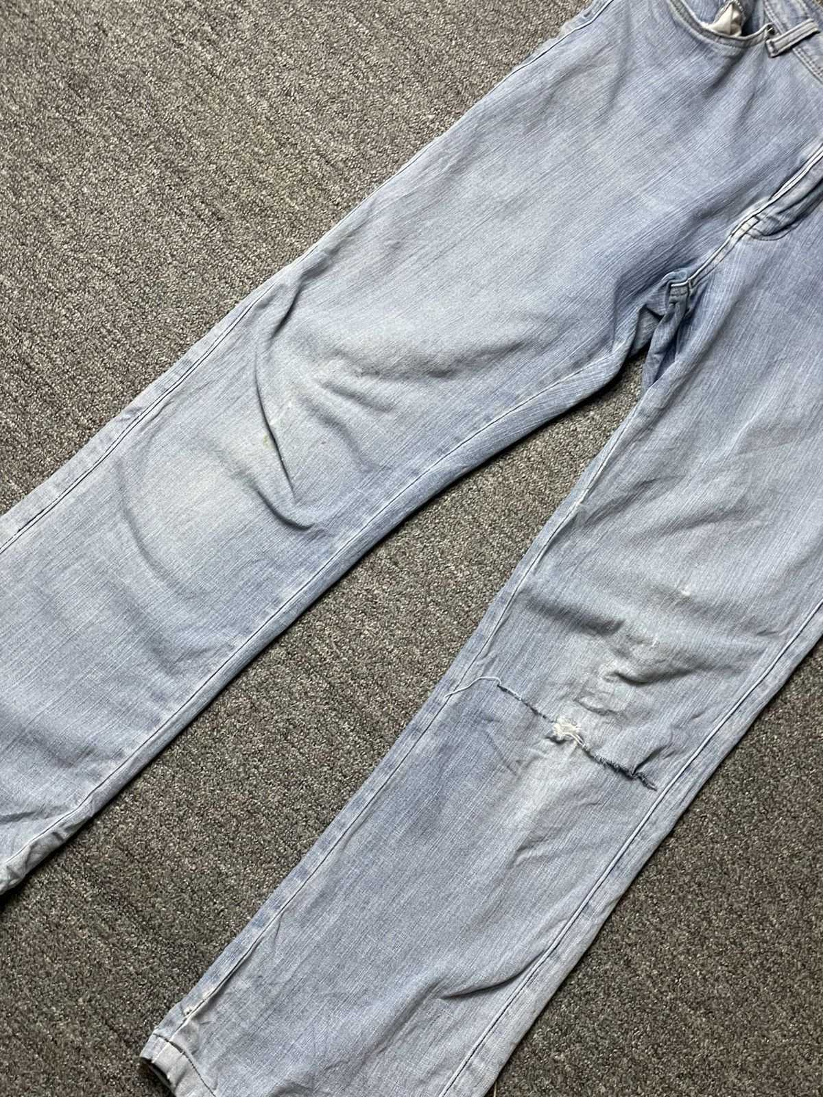 Japanese Brand × Vintage Japanese Brand Straight Cut Ripped Jeans (92) Size US 30 / EU 46 - 2 Thumbnail