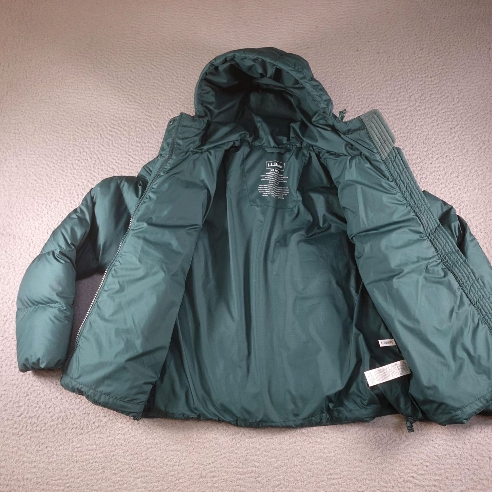 Vintage VINTAGE LL Bean Puffer Jacket Womens XS Green Hooded Down Insulated Warm Ski Snow Bomber Size XS / US 0-2 / IT 36-38 - 2 Thumbnail