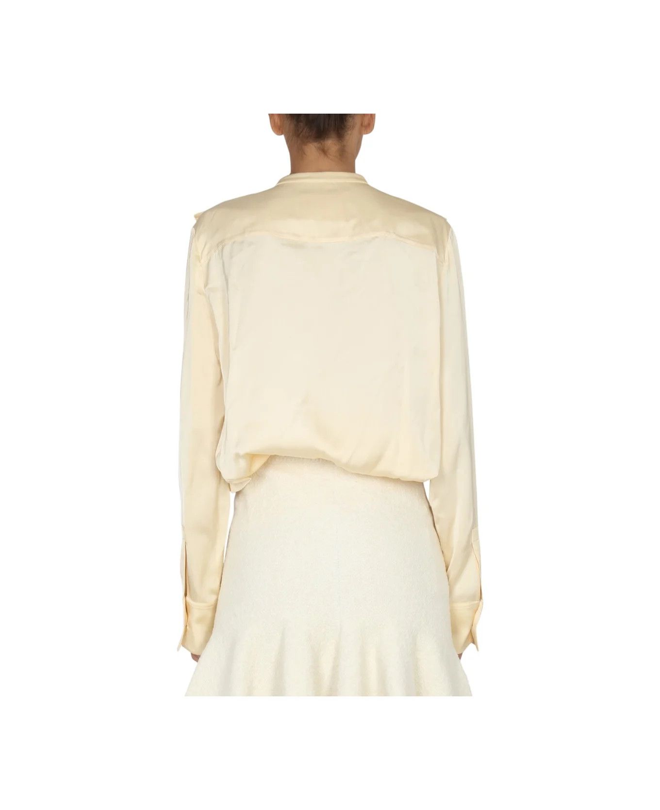 Jil Sander o1y1025 Solid Color Shirt in Cream Size XS / US 0-2 / IT 36-38 - 3 Thumbnail
