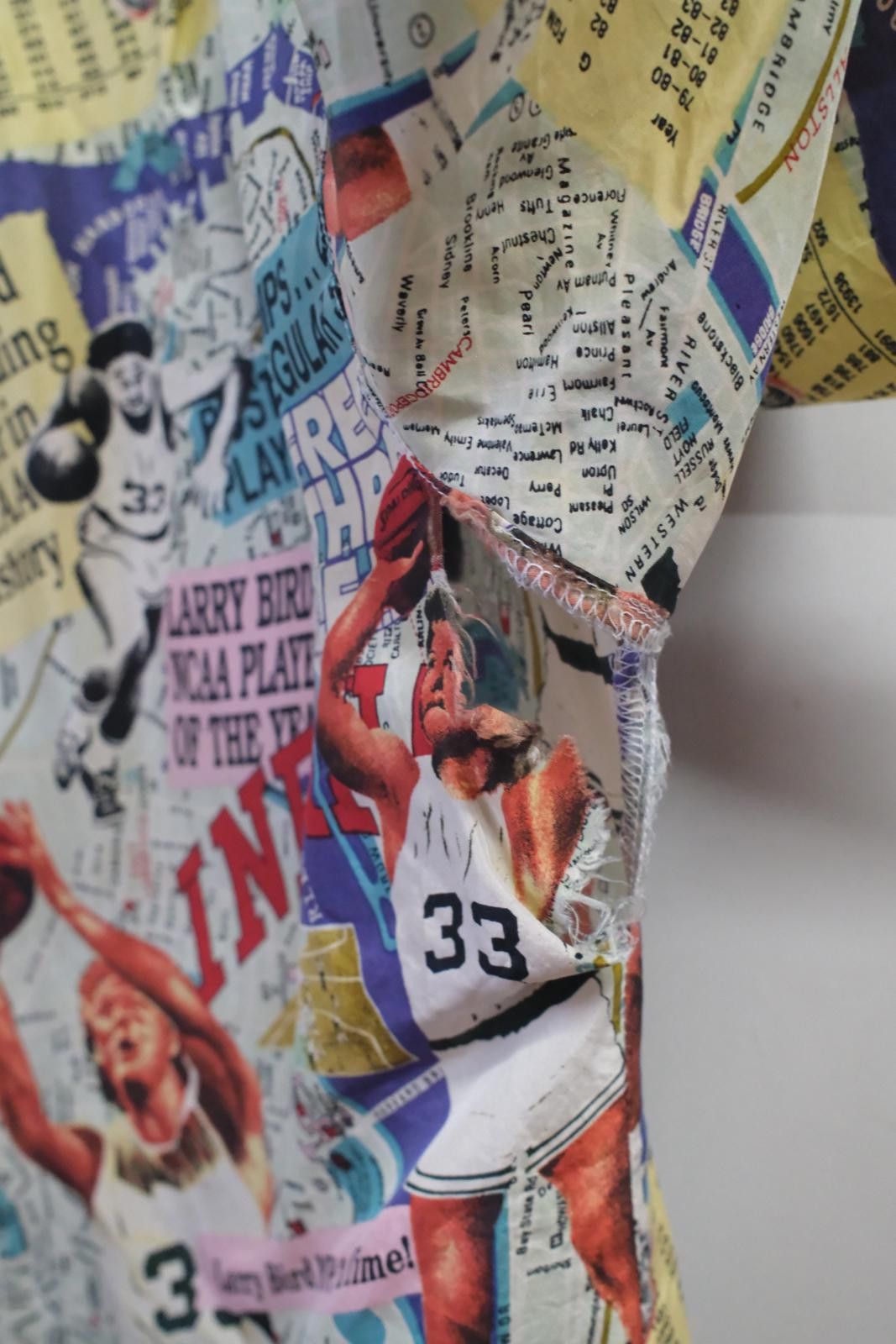 Other 90's Silk Club Larry Bird Newspaper AOP Button-Up Size US L / EU 52-54 / 3 - 4 Thumbnail