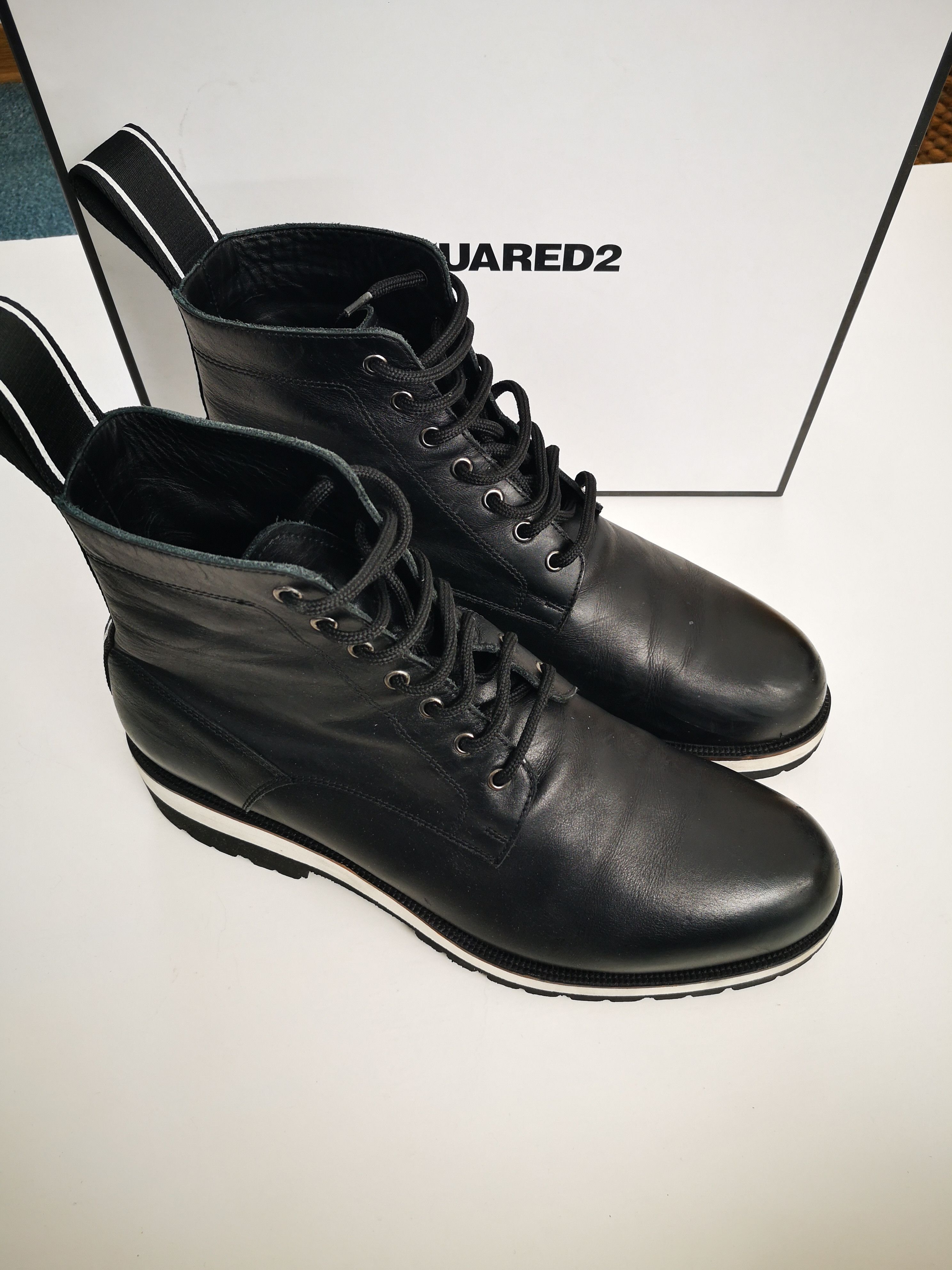 Dsquared2 DSQUARED2 FLAT ANKLE BOOTS BRICK WINTER BOOTS LEATHER SZ. 45 Size US 12 / EU 45 - 18 Thumbnail