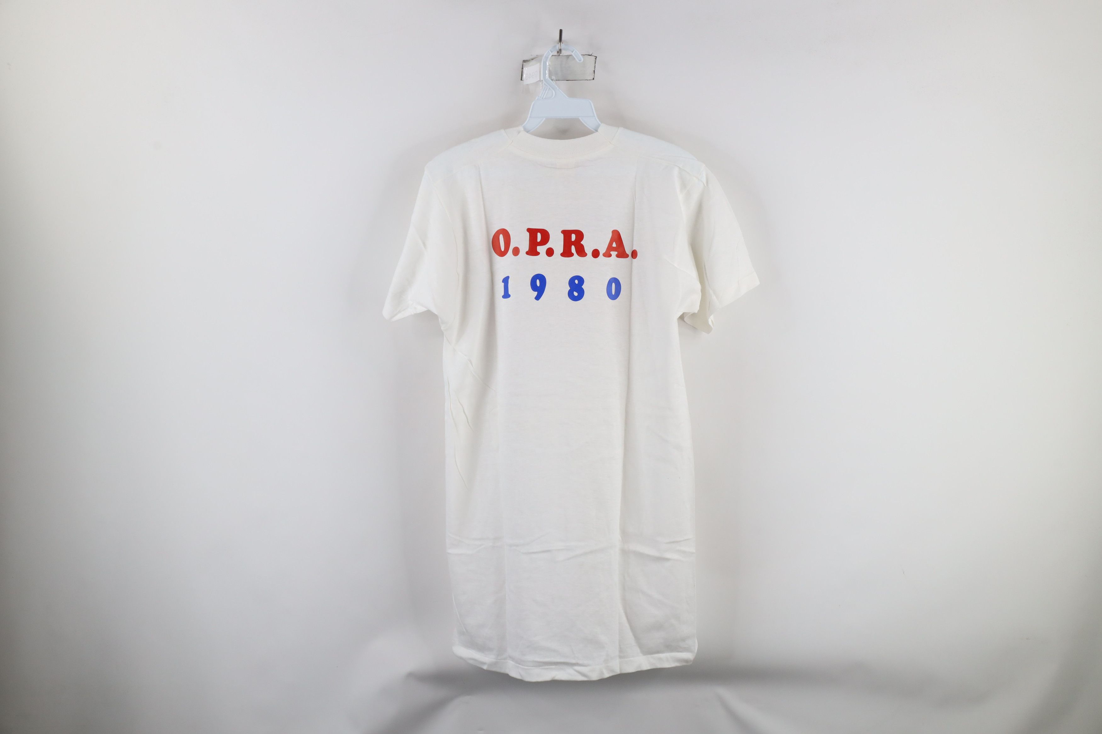 Vintage Deadstock Vintage 80s Union 1980 OPRA T-Shirt White USA Size US L / EU 52-54 / 3 - 11 Thumbnail