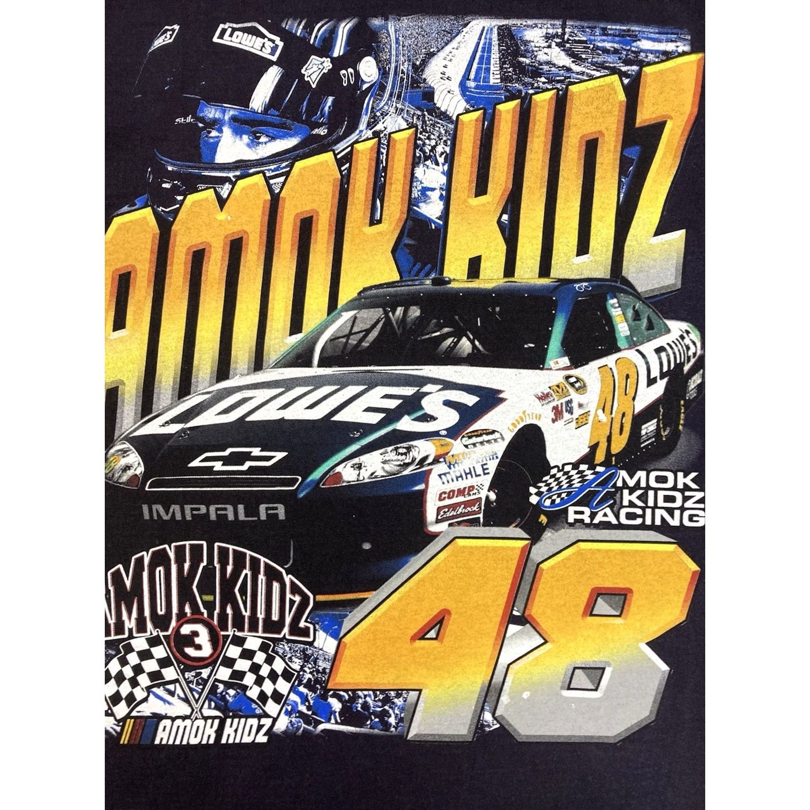 Vintage Amok Kidz Racing Graphic Shirt Medium Blue Short Sleeve Size US M / EU 48-50 / 2 - 2 Thumbnail
