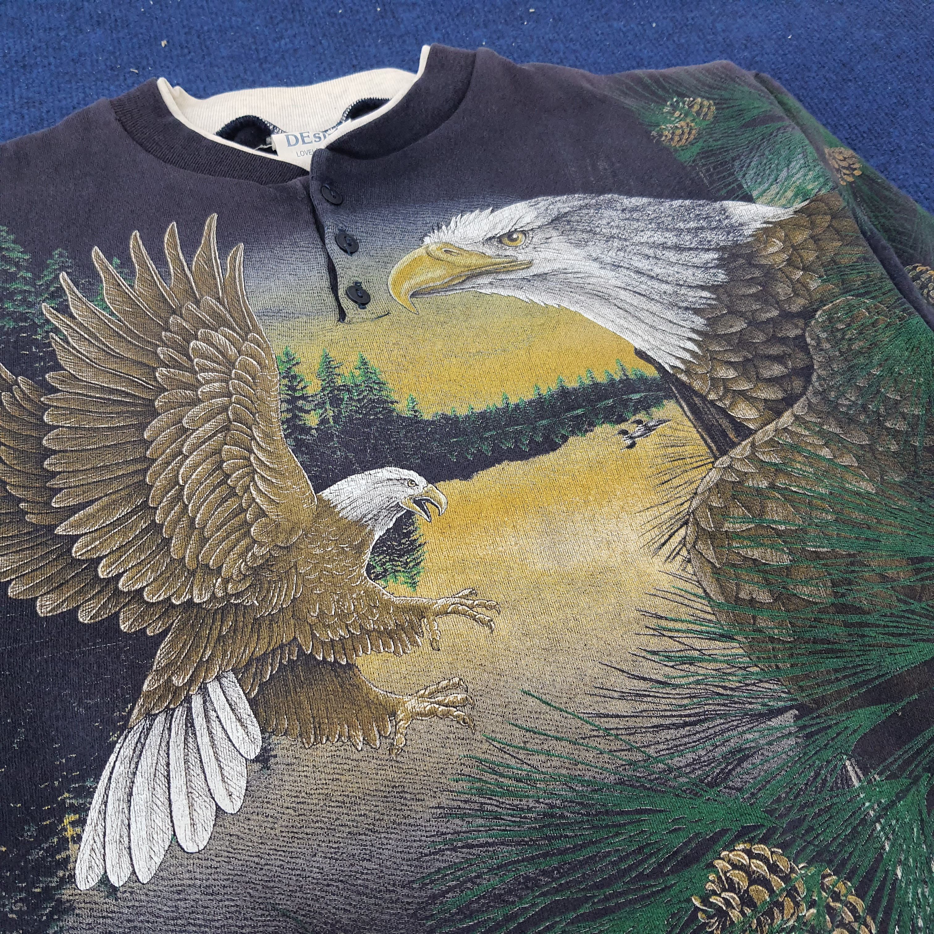 Vintage Vintage EAGLE ART Design Style Sweatshirt Size US M / EU 48-50 / 2 - 2 Thumbnail