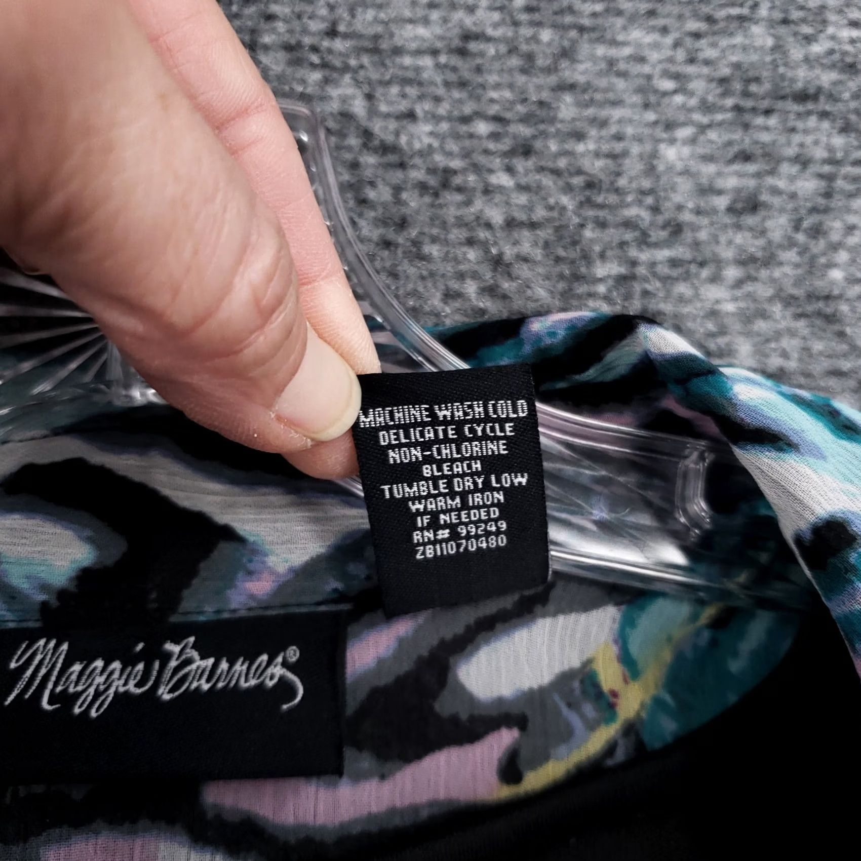 Vintage Maggie Barnes Women Plus Size 3X 26/28 Blue Abstract Cardigan Sweater Open Front Boho Size XXL / US 16-18 / IT 52-54 - 7 Thumbnail