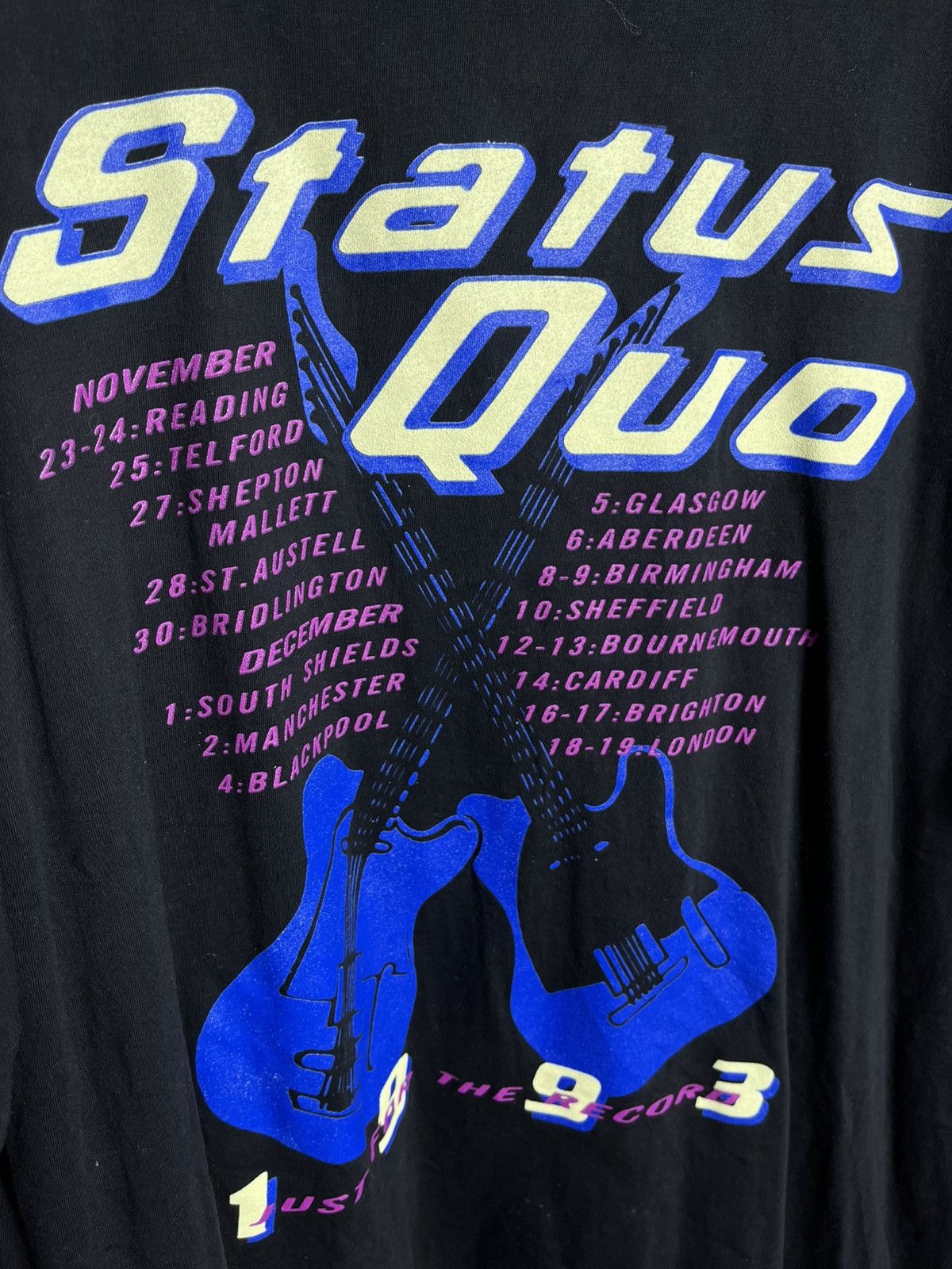 Other Status Quo Just For The Record Tour T Shirt Vintage 1993 Size US XL / EU 56 / 4 - 6 Thumbnail