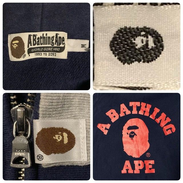 Bape BAPE College logo zip hoodie Navy a bathing ape NIGO Size US M / EU 48-50 / 2 - 8 Thumbnail