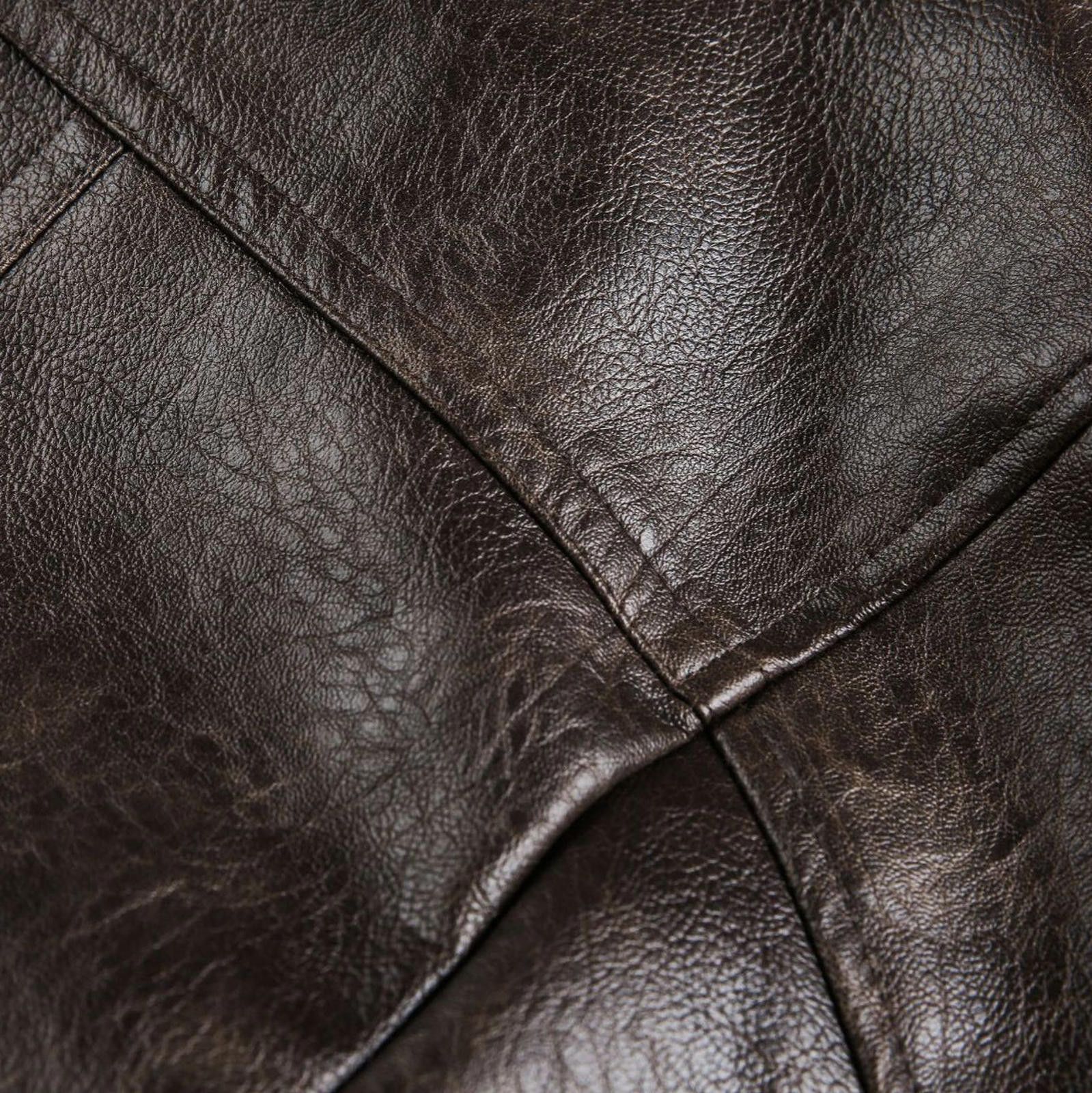 Leather Dark Brown Vintage Leather Bomber Jacket, Zip Front Size US M / EU 48-50 / 2 - 5 Thumbnail