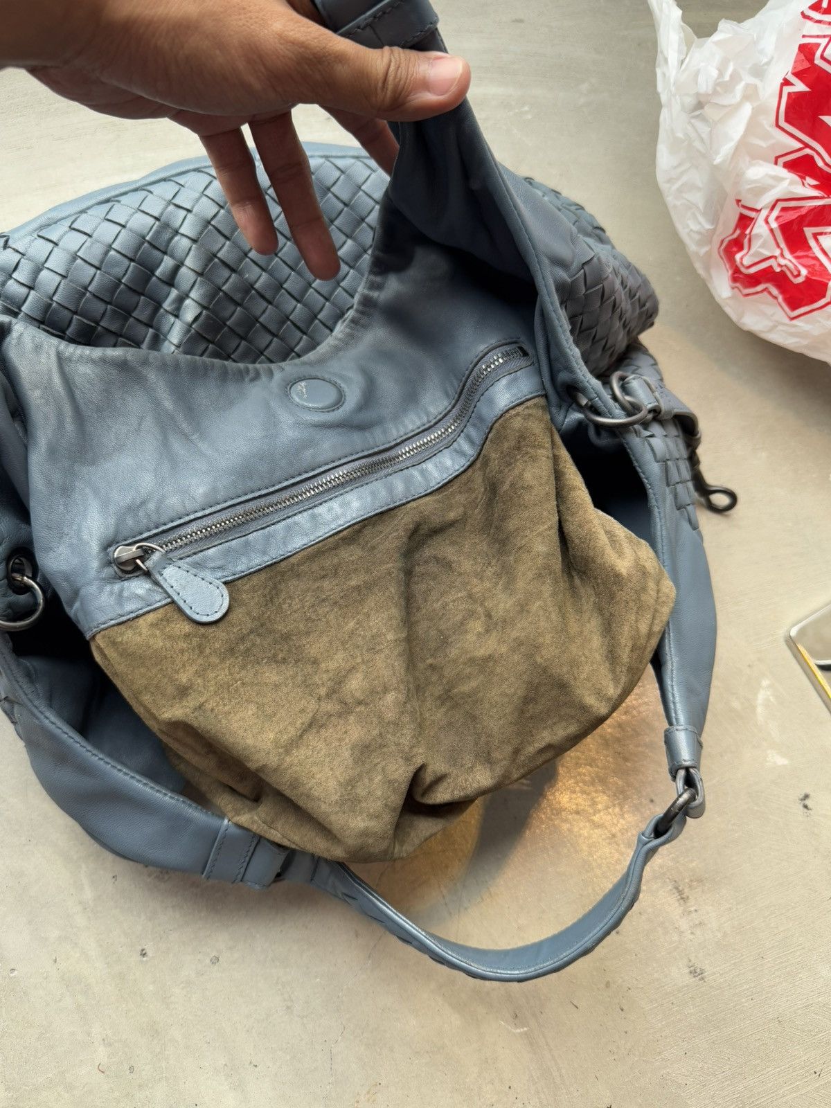 Bottega Veneta Bottega Veneta Blue Leather Intrecciato Campana Hobo Size ONE SIZE - 13 Thumbnail