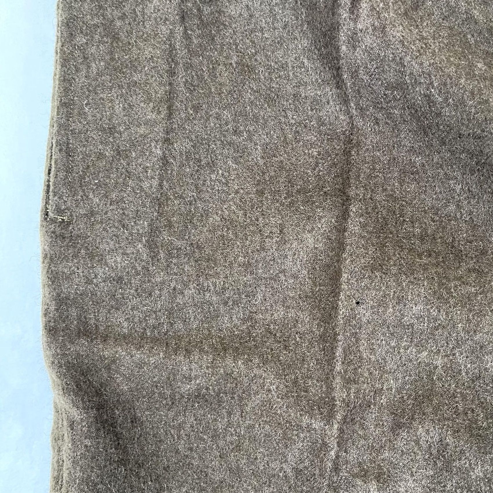 Vintage VINTAGE Dantan Castelsarrasin Wool Flannel Dress Pants 34x30 Brown Men Workwear Pants Front Pleated Belt Loops 50s Vintage Winter) Size US 34 / EU 50 - 2 Thumbnail