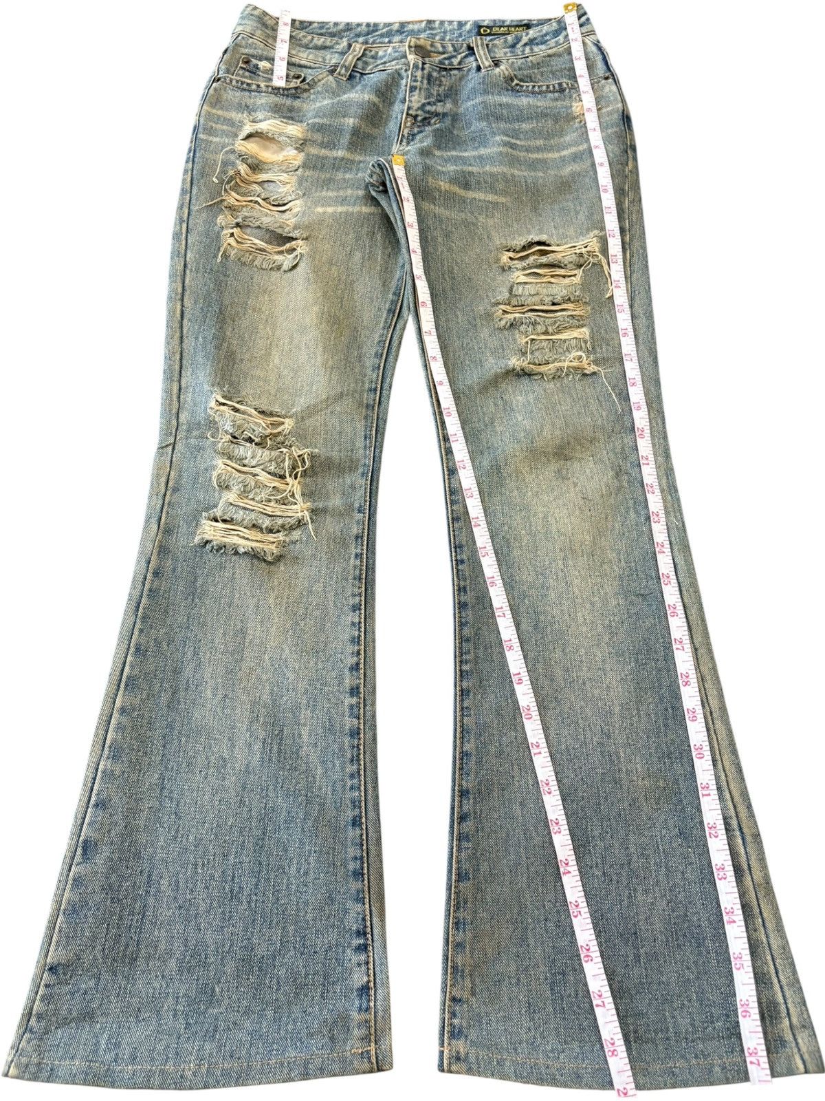 Hysteric Glamour Vintage Japanese Brand Mud Wash Distressed Flare Jeans Size US 28 / EU 44 - 11 Thumbnail