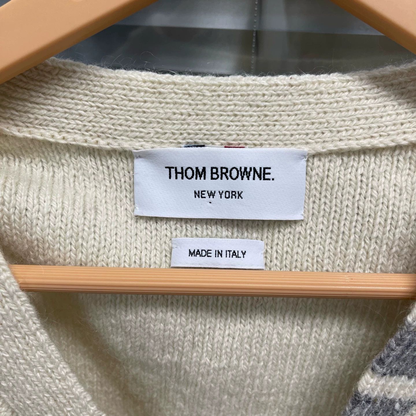 Thom Browne TB Ivory 4-Stripe Collar Cardigan Size 1 99 New Size US S / EU 44-46 / 1 - 3 Thumbnail