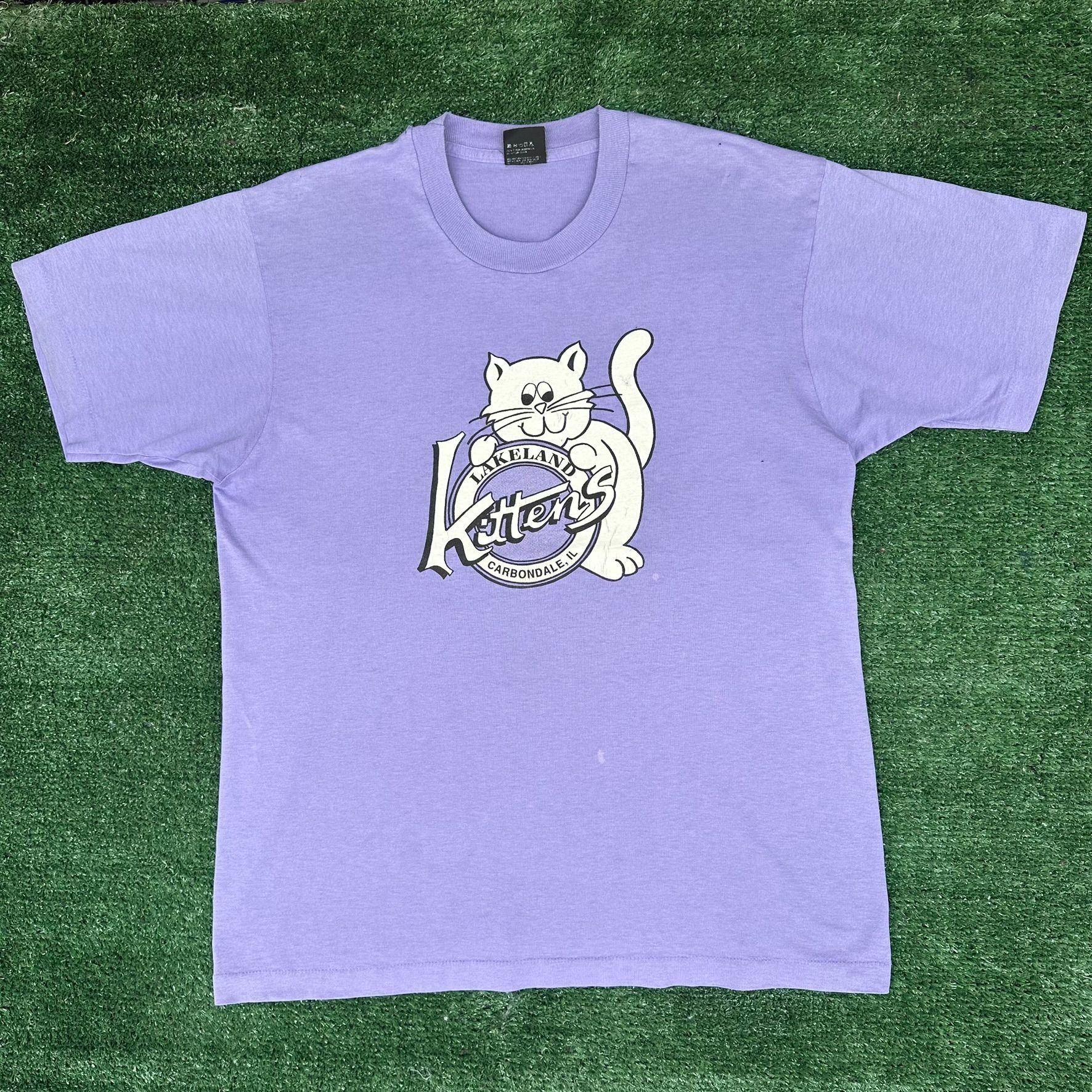 Vintage Vintage 90s Illinois Kittens T-Shirt Cute Animal Pastel Lave Size US L / EU 52-54 / 3 - 6 Thumbnail
