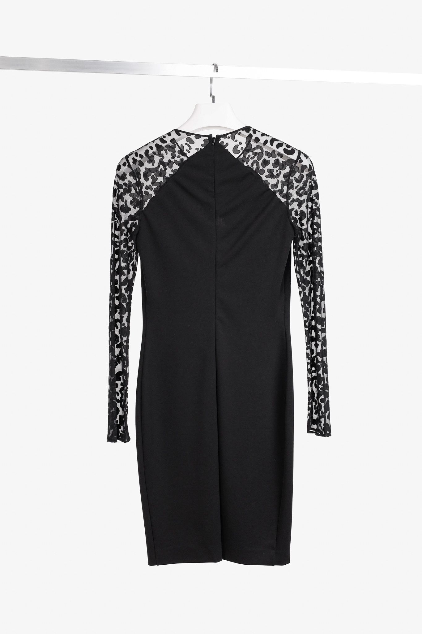 Stella McCartney Stella McCartney Black Jersey Leopard-Sleeve Bodycon Dress Size M / US 6-8 / IT 42-44 - 2 Thumbnail