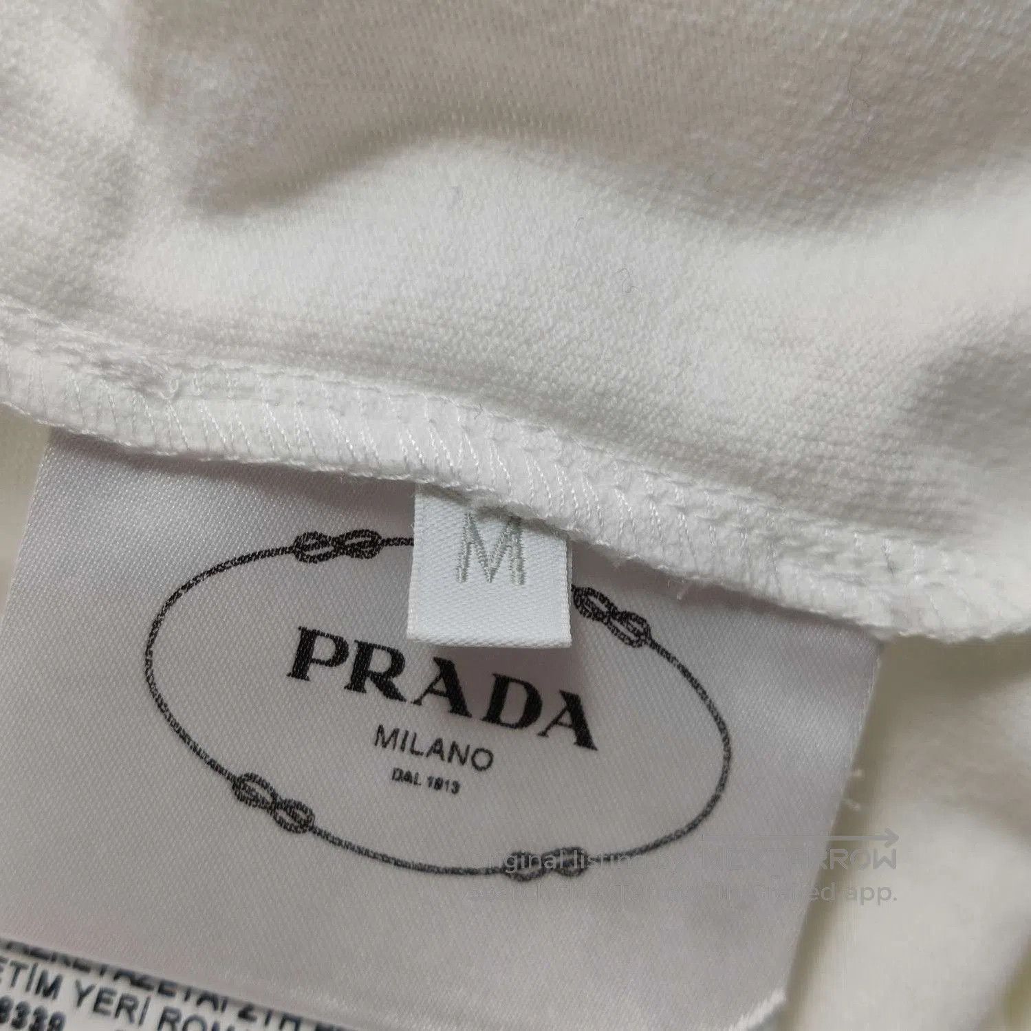 Prada Prada Cotton White Triangle Logo T. Size M / US 6-8 / IT 42-44 - 3 Thumbnail