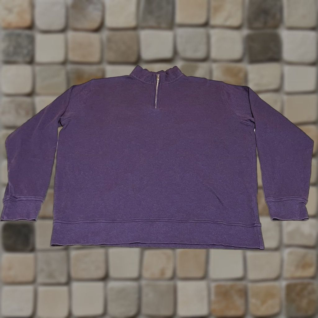 Peter Millar Peter Millar Crown Comfort Mens 1/4 Zip Purple Cotton Sweater XL Size US XL / EU 56 / 4 - 1 Thumbnail