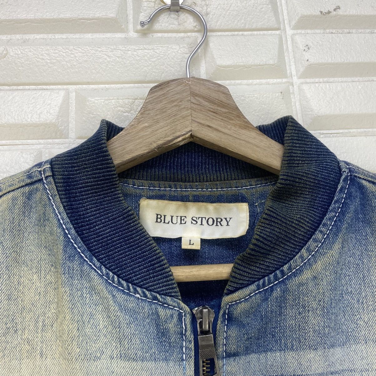 Japanese Brand Blue Story Street Fashion Native Soft Denim Bomber Style Size US S / EU 44-46 / 1 - 18 Thumbnail