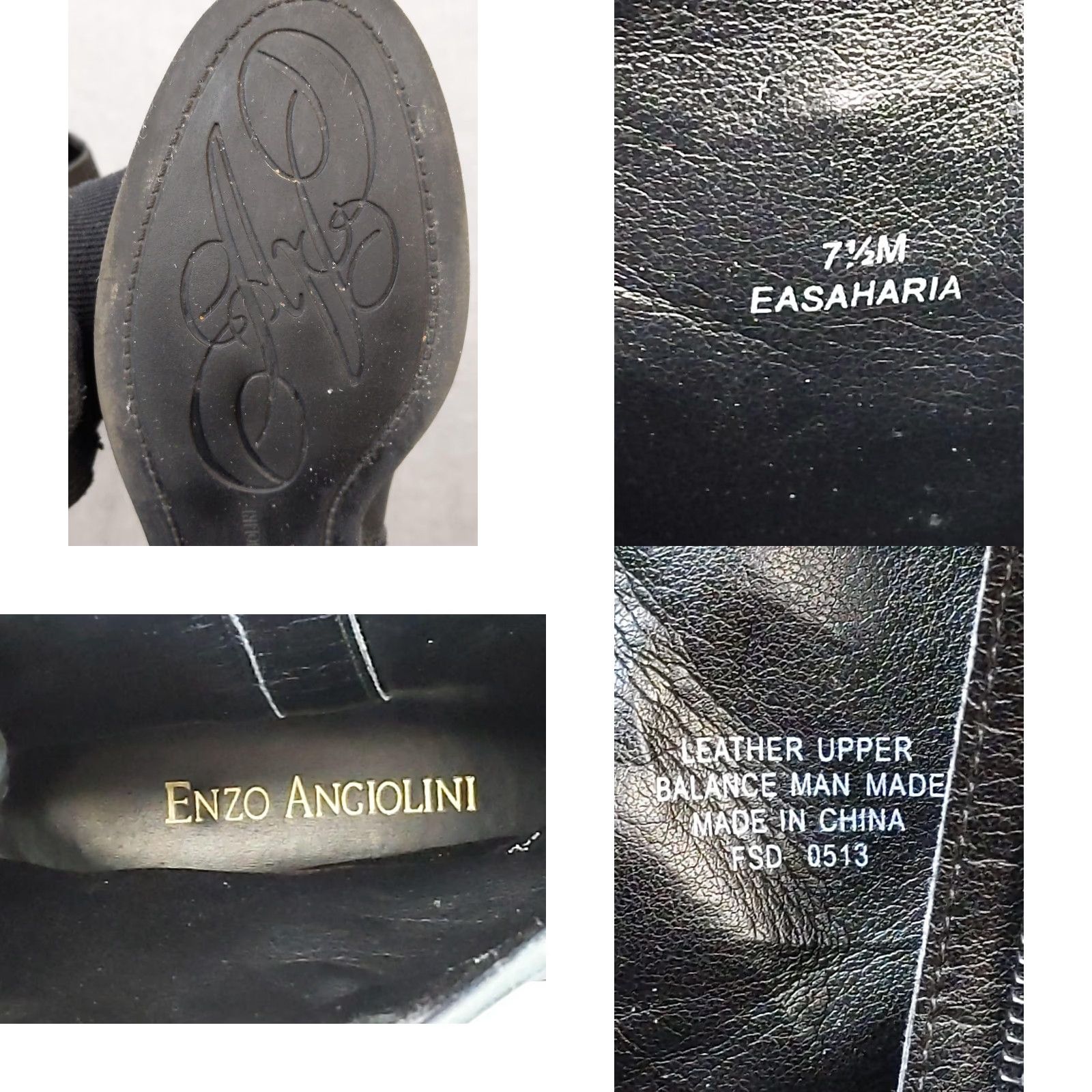 Vintage Enzo Angiolini Boots Womens 7.5 Black Leather Ankle Low Heel Biker Buckle Zip Size US 8 / IT 38 - 8 Thumbnail