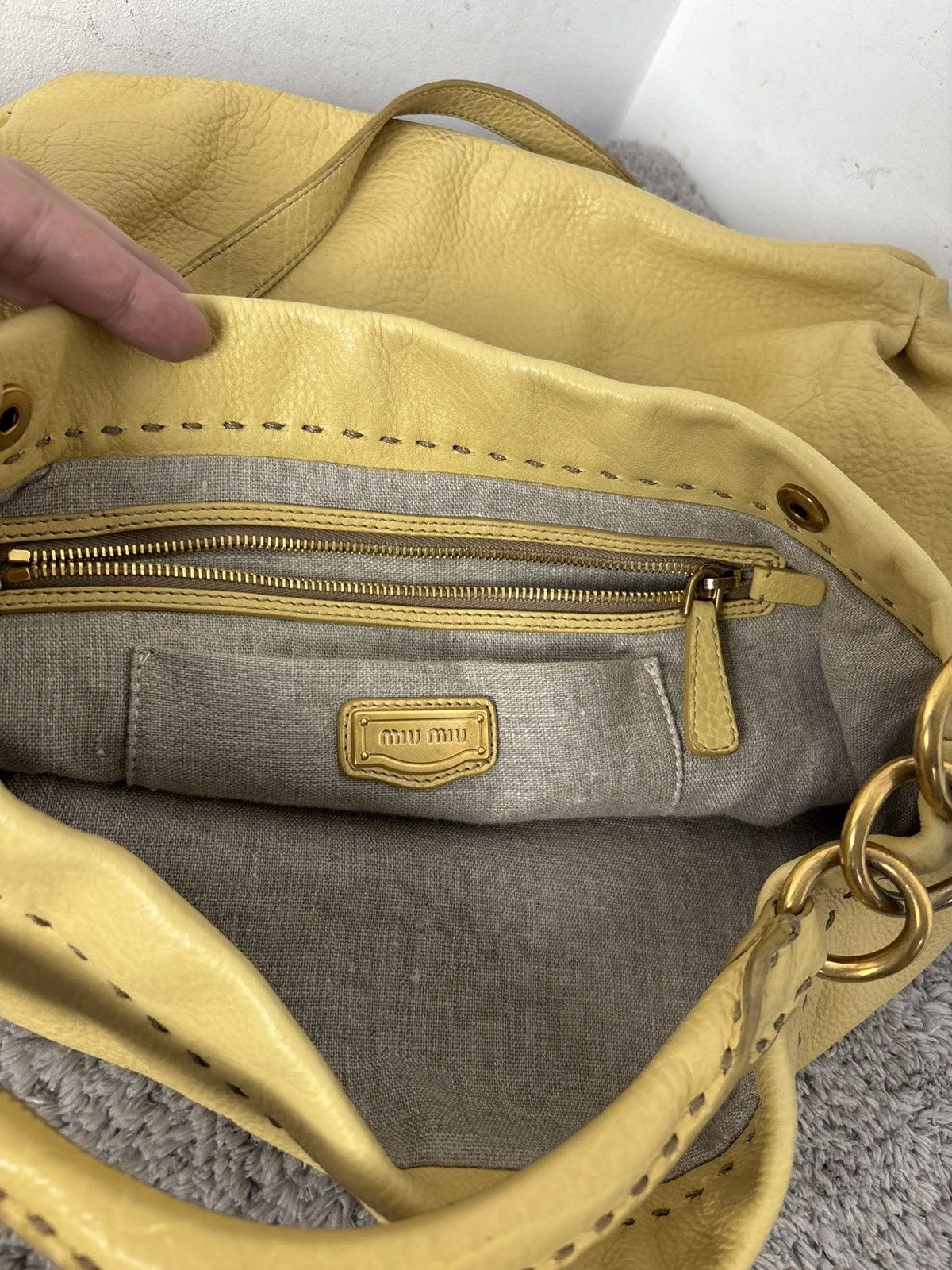 Prada Miu Miu Prada Leather Shoulder Hand Big Bag Size ONE SIZE - 9 Thumbnail