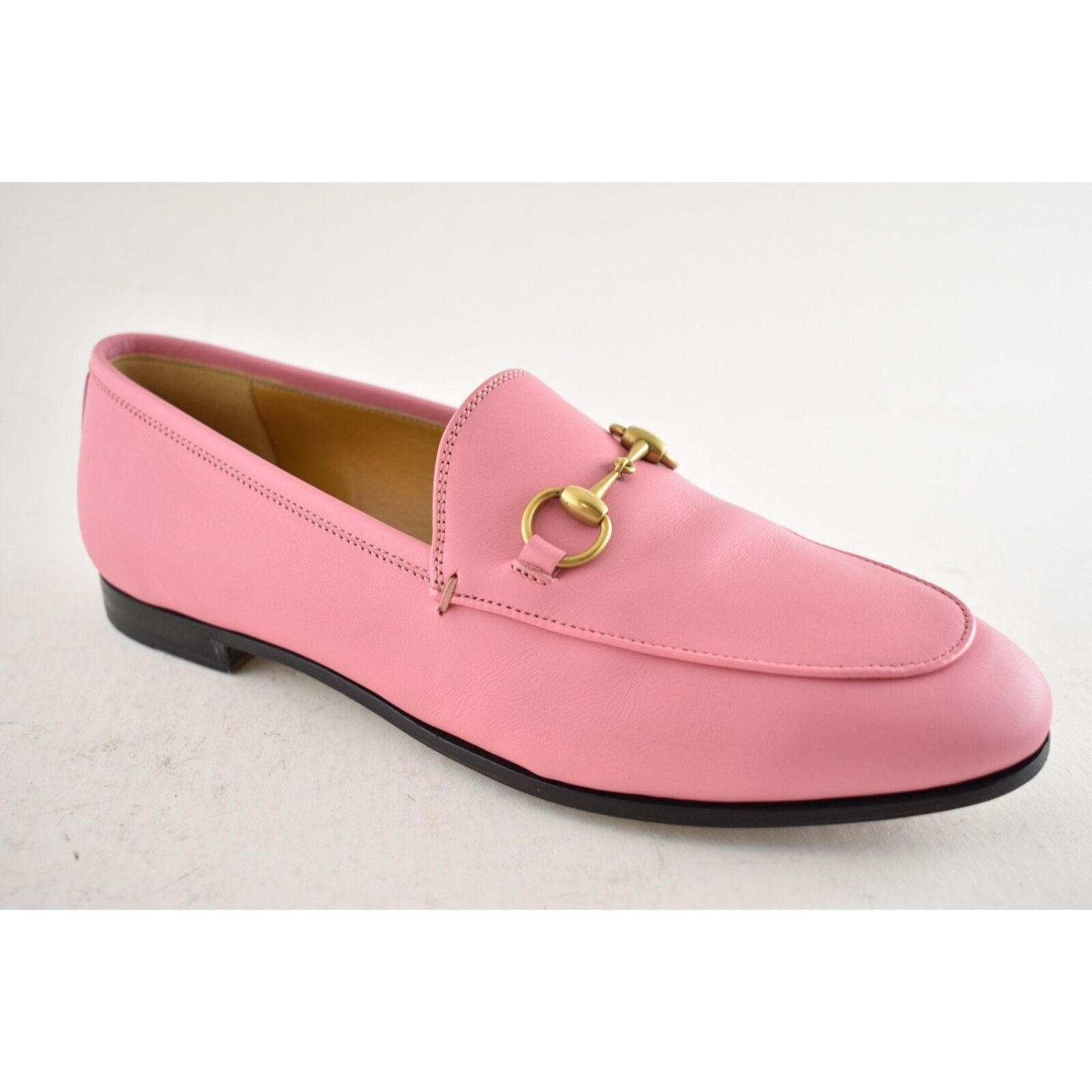 Gucci Gucci Jordaan Butterfly Pink Leather Gold Horsebit Mule Size US 7.5 / IT 37.5 - 4 Thumbnail
