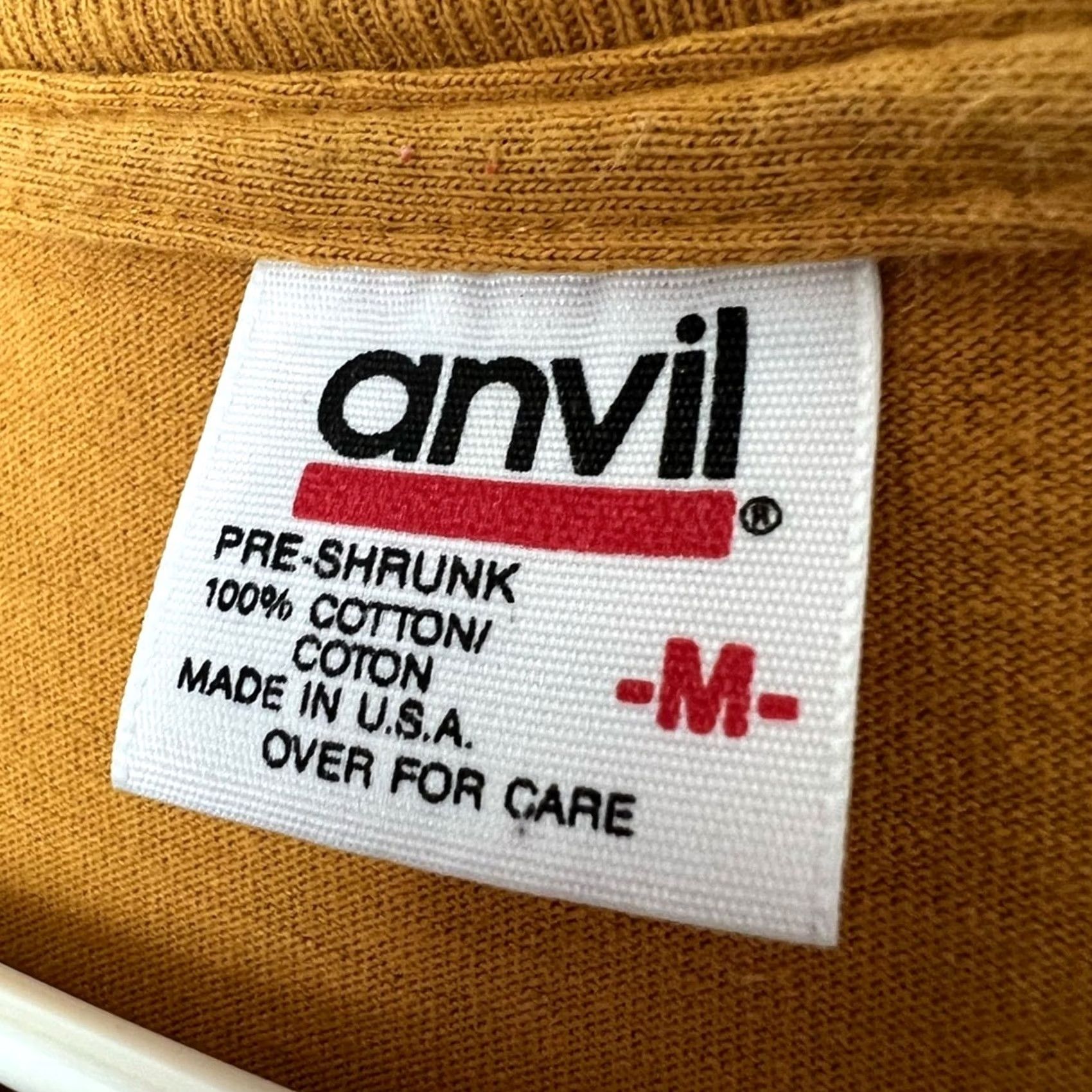 Anvil VINTAGE Crack Kills Bart Simpson Shirt Medium Mens Tan 90s USA Anvil Single Stitch Size M Size US M / EU 48-50 / 2 - 3 Thumbnail