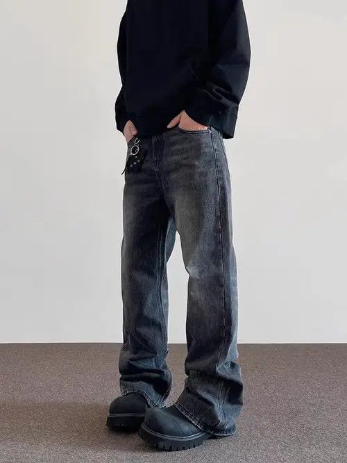 VIBE High street washed old straight tube micro flared jeans Size US 34 / EU 50 - 5 Thumbnail