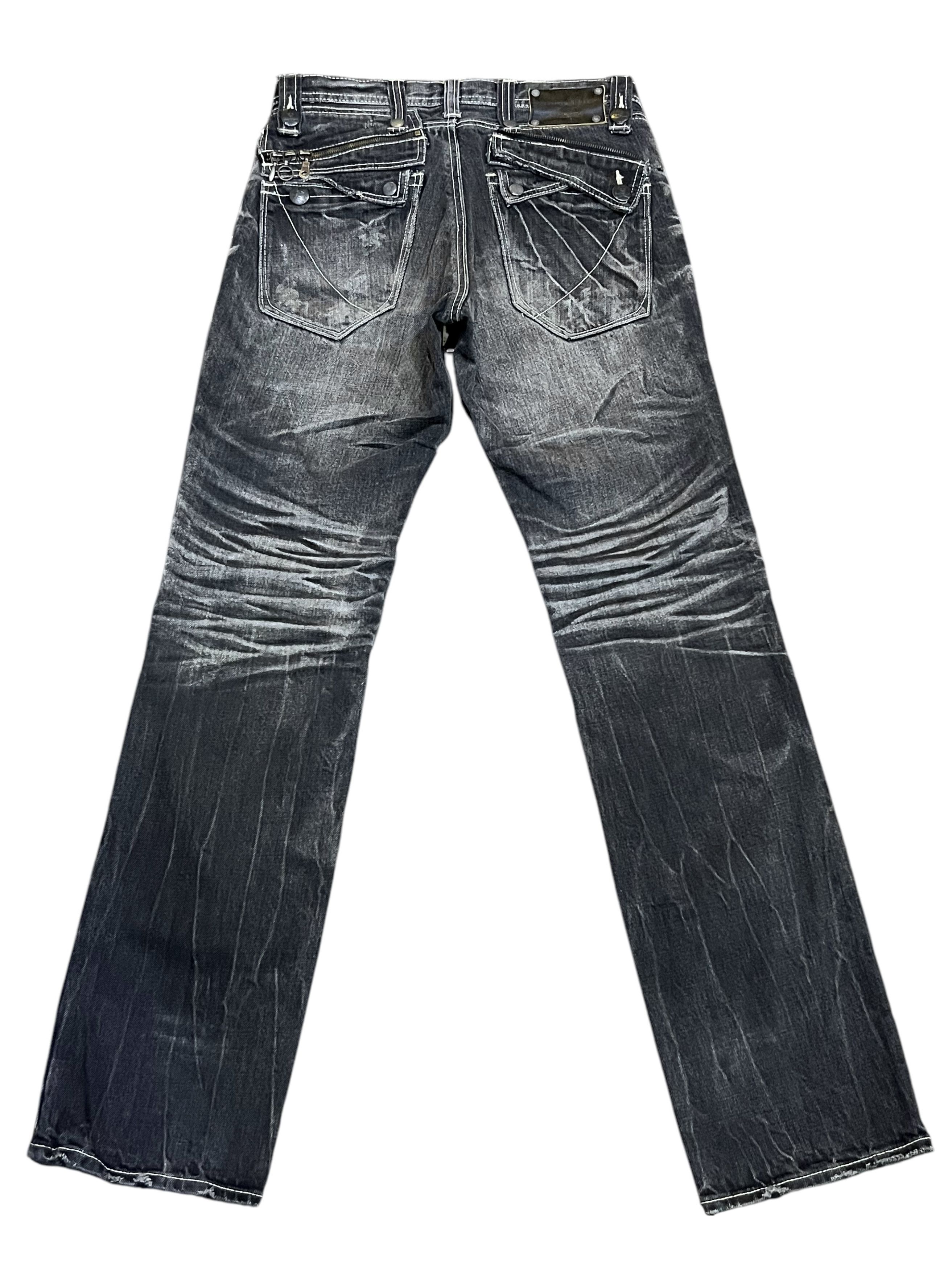 Black Label 🔥ARMY OF NO! Grunge Blow Out Knee Clawmark Distressed Denim Size US 29 - 10 Thumbnail