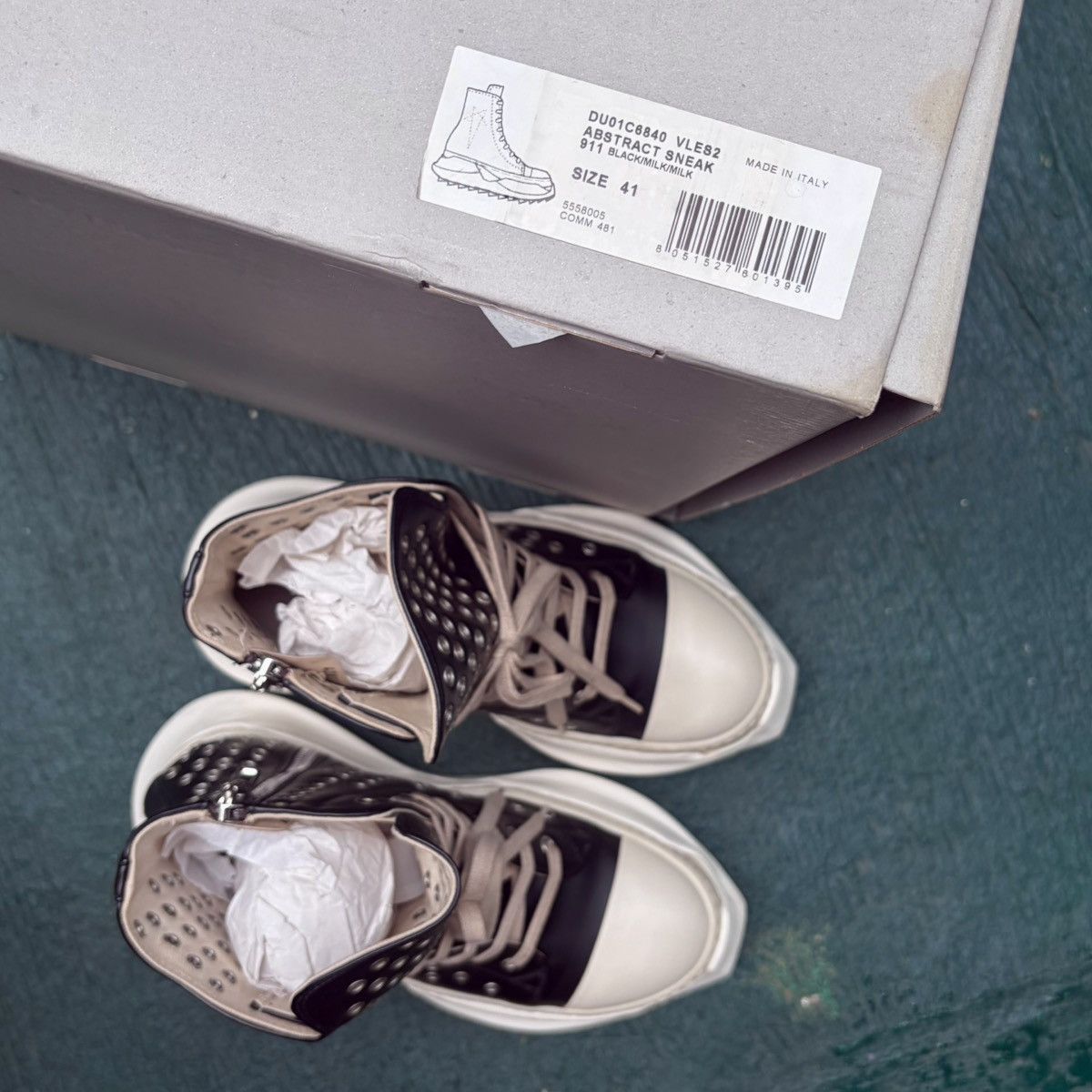 Rick Owens Drkshdw Rick Owens DRKSHDW Abstract Gimp Eyelets Ramones High Size US 8 / EU 41 - 5 Thumbnail