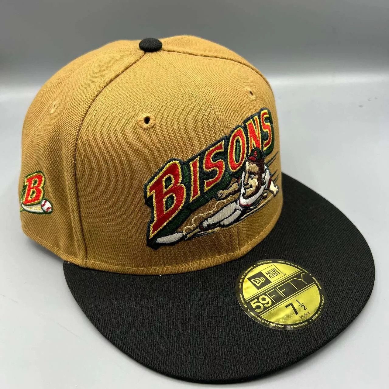 New Era Buffalo Bisons Hat Men 7 1/2 59Fifty New Era MiLB Fitted Cap Size ONE SIZE - 1 Thumbnail