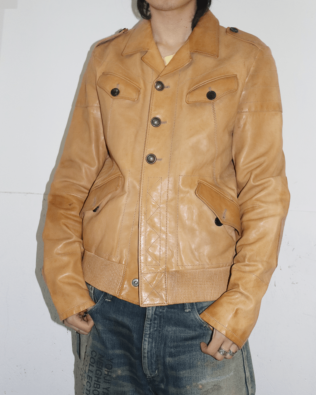 Gucci Gucci by Tom Ford Elbow Patch Detail Leather Blouson Size US M / EU 48-50 / 2 - 4 Thumbnail
