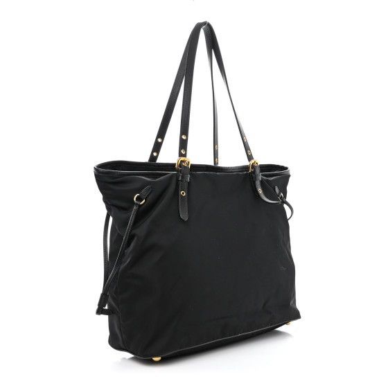 Prada Prada Milano Nylon Leather Tote Bag Size ONE SIZE - 3 Thumbnail