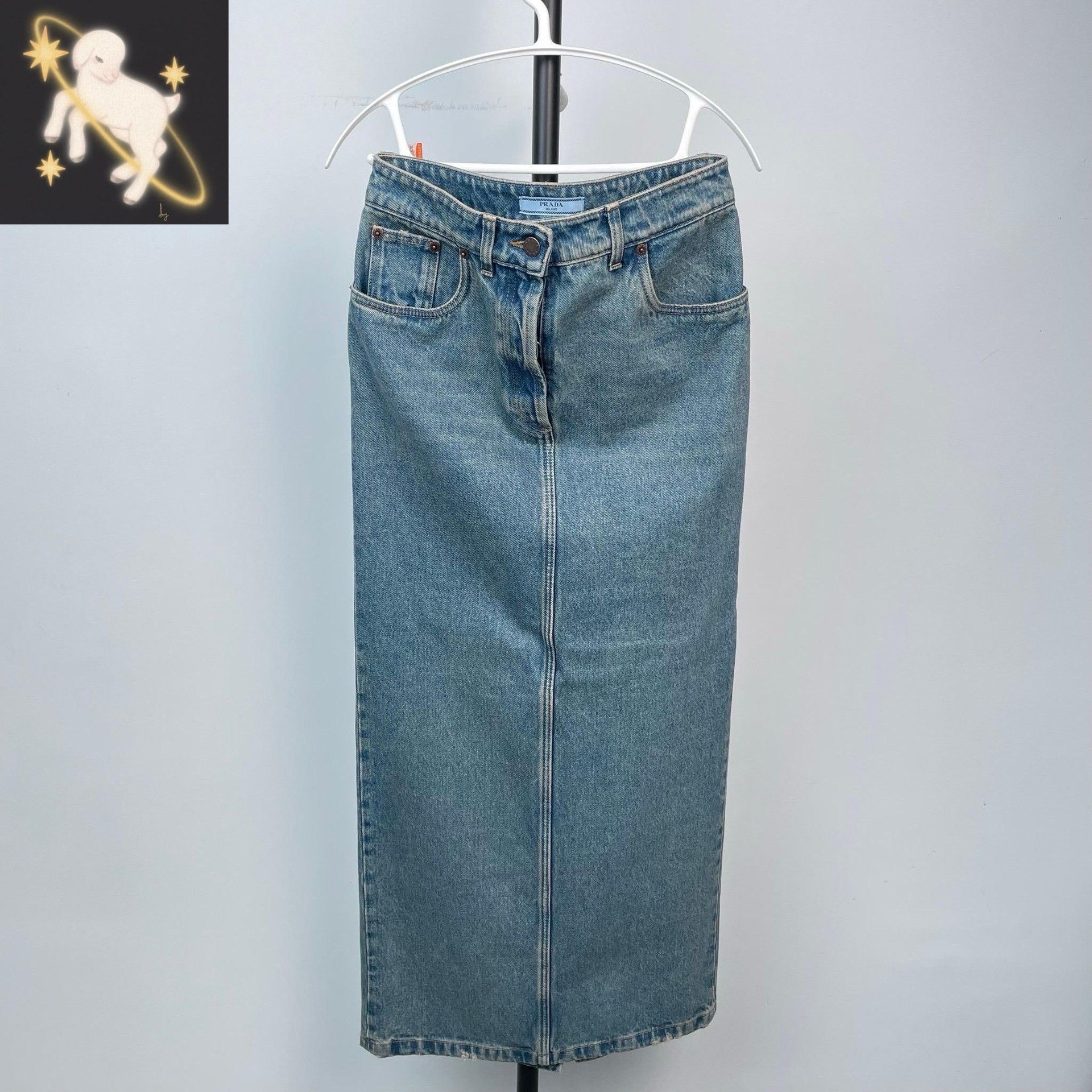 Prada Prada Cotton Blue Skirt S Women Size 26" / US 2 / IT 38 - 1 Thumbnail