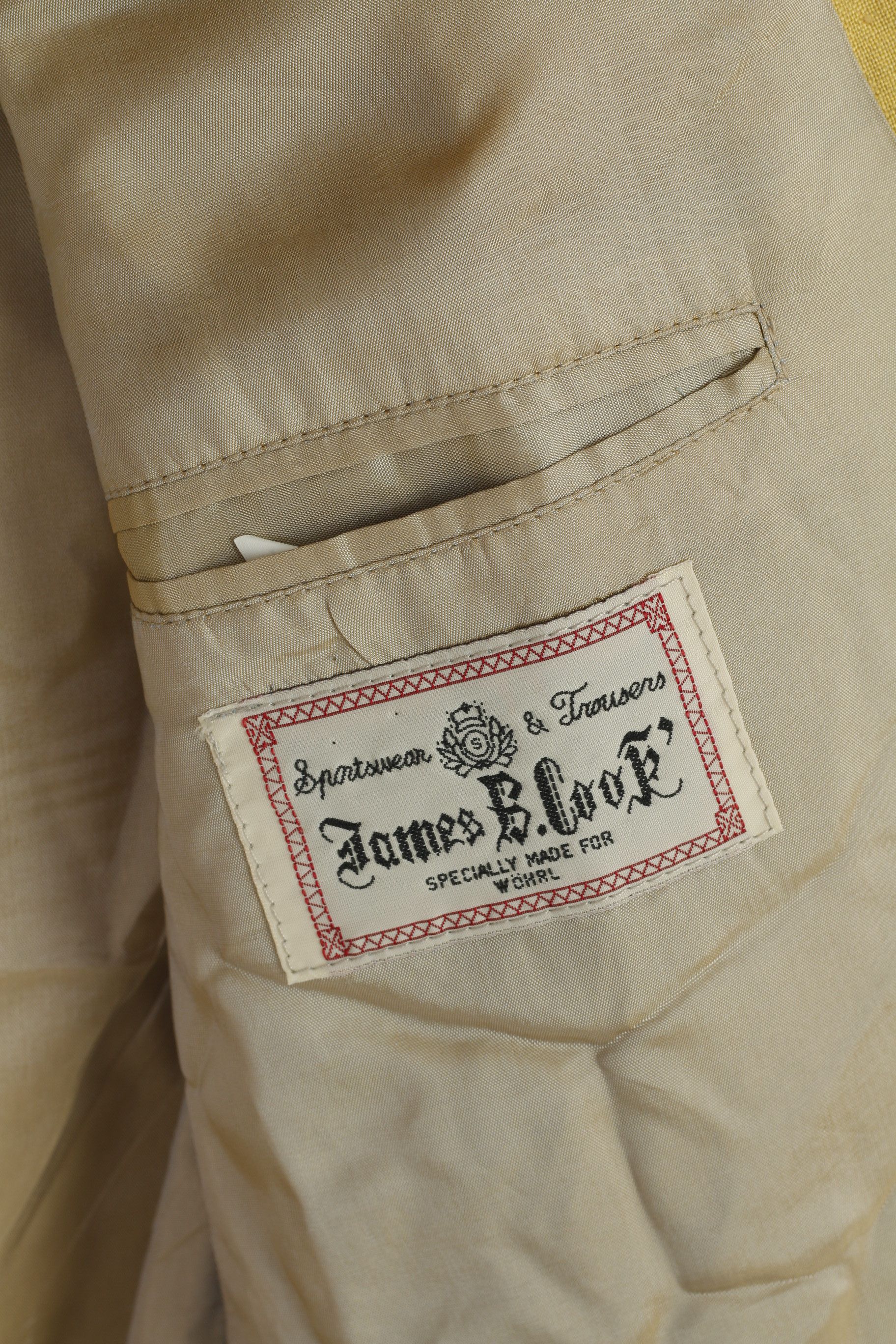 Vintage James B. Cook Men 54 44 Blazer Yellow Vintage Linen 3237 Size 44R - 4 Thumbnail