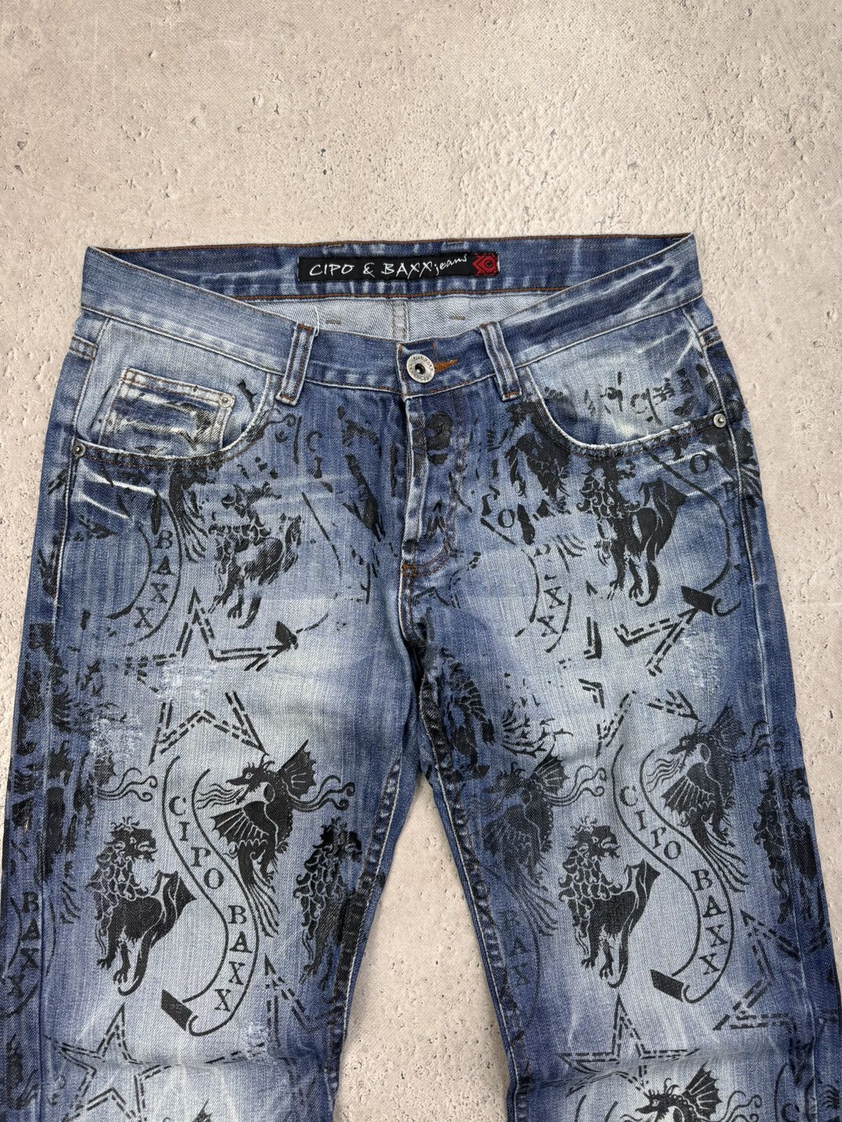 Designer × Ed Hardy Vintage Ed Hardy Style Rhinestones Skeleton Jeans Size US 32 / EU 48 - 5 Thumbnail